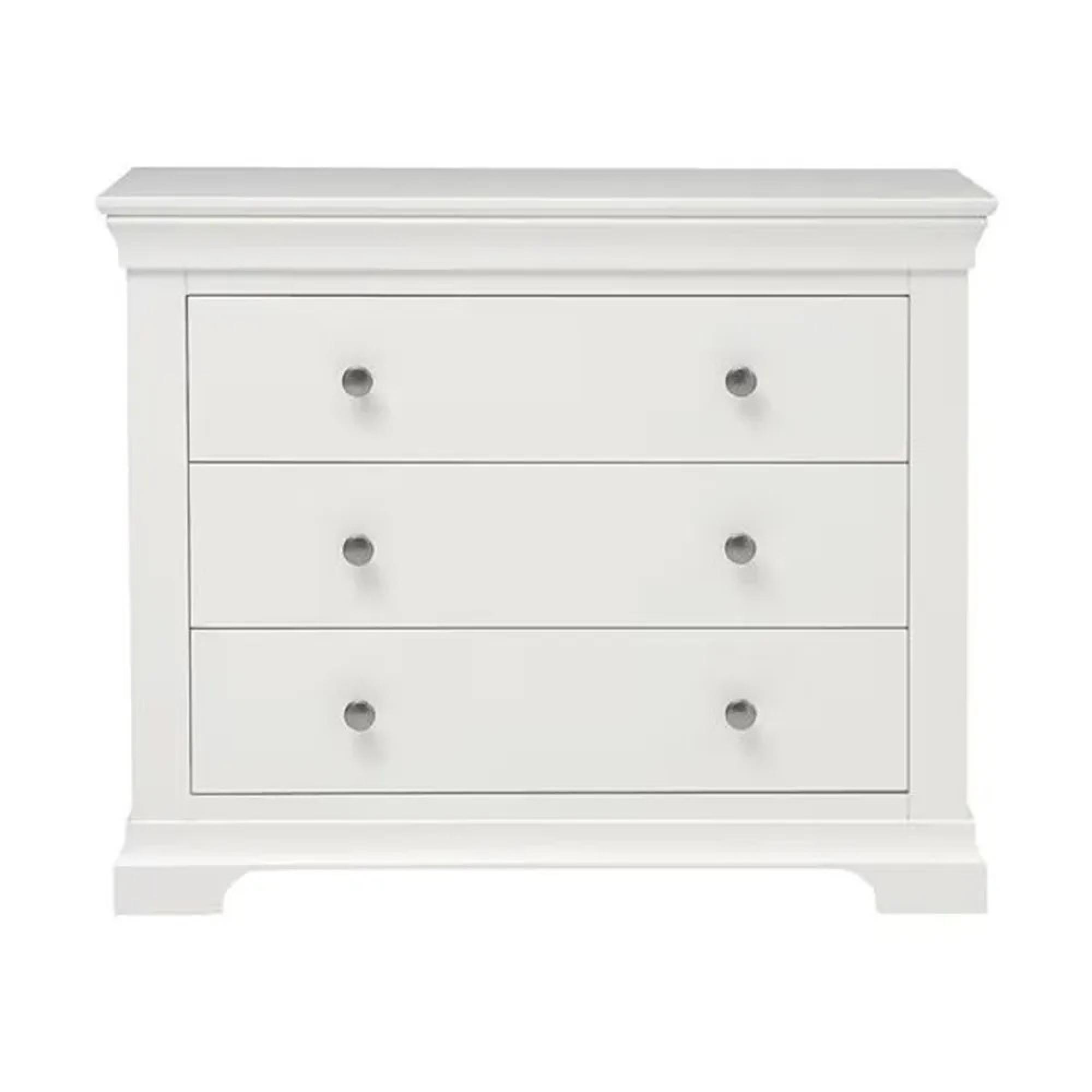 Paisley Chest - 3 Drawer - Wide - White Painted