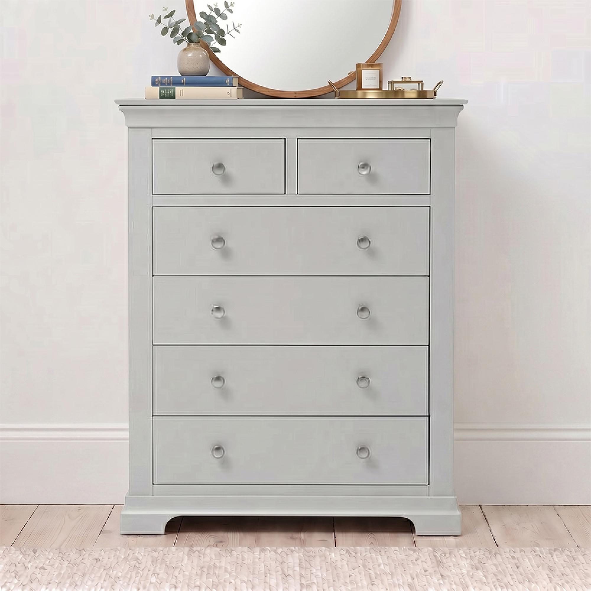 Paisley Chest - 2+4 Drawer - Tall - Grey Painted