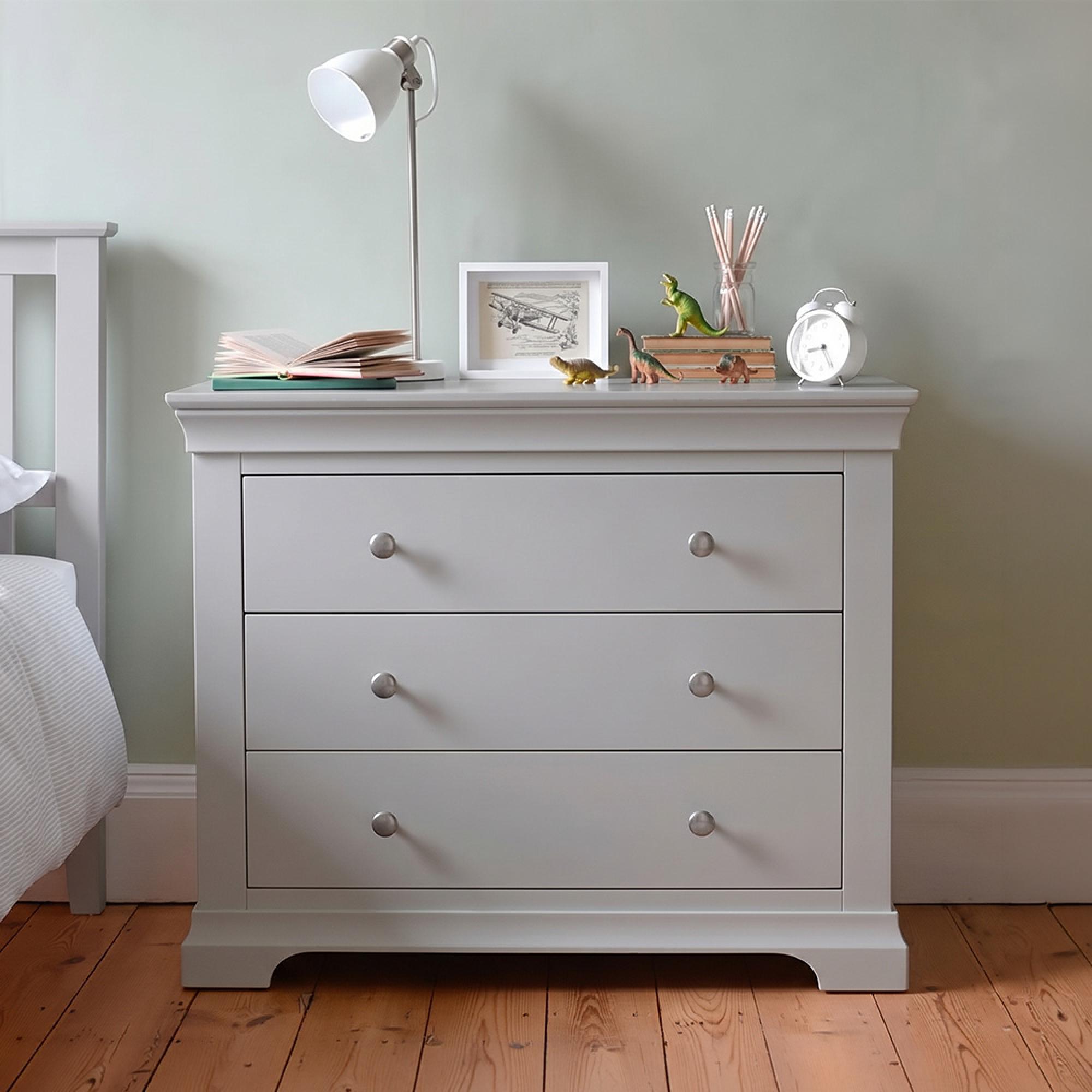 Paisley Chest - 3 Drawer - Wide - Grey Painted