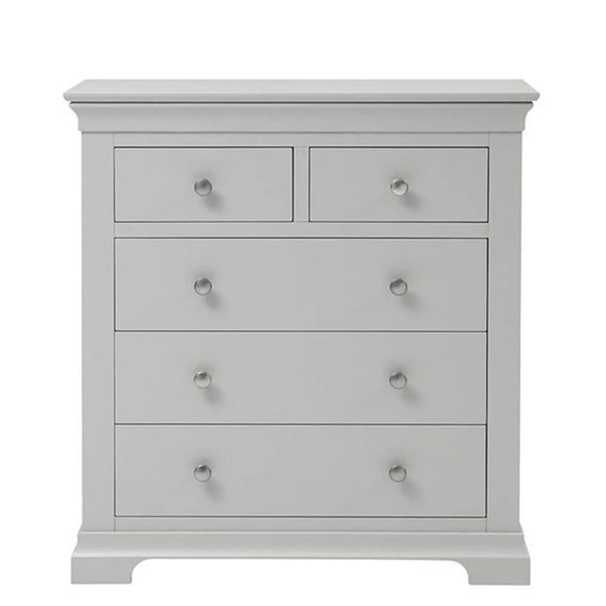 Paisley Chest - 2+3 Drawer - Wide - Grey Painted
