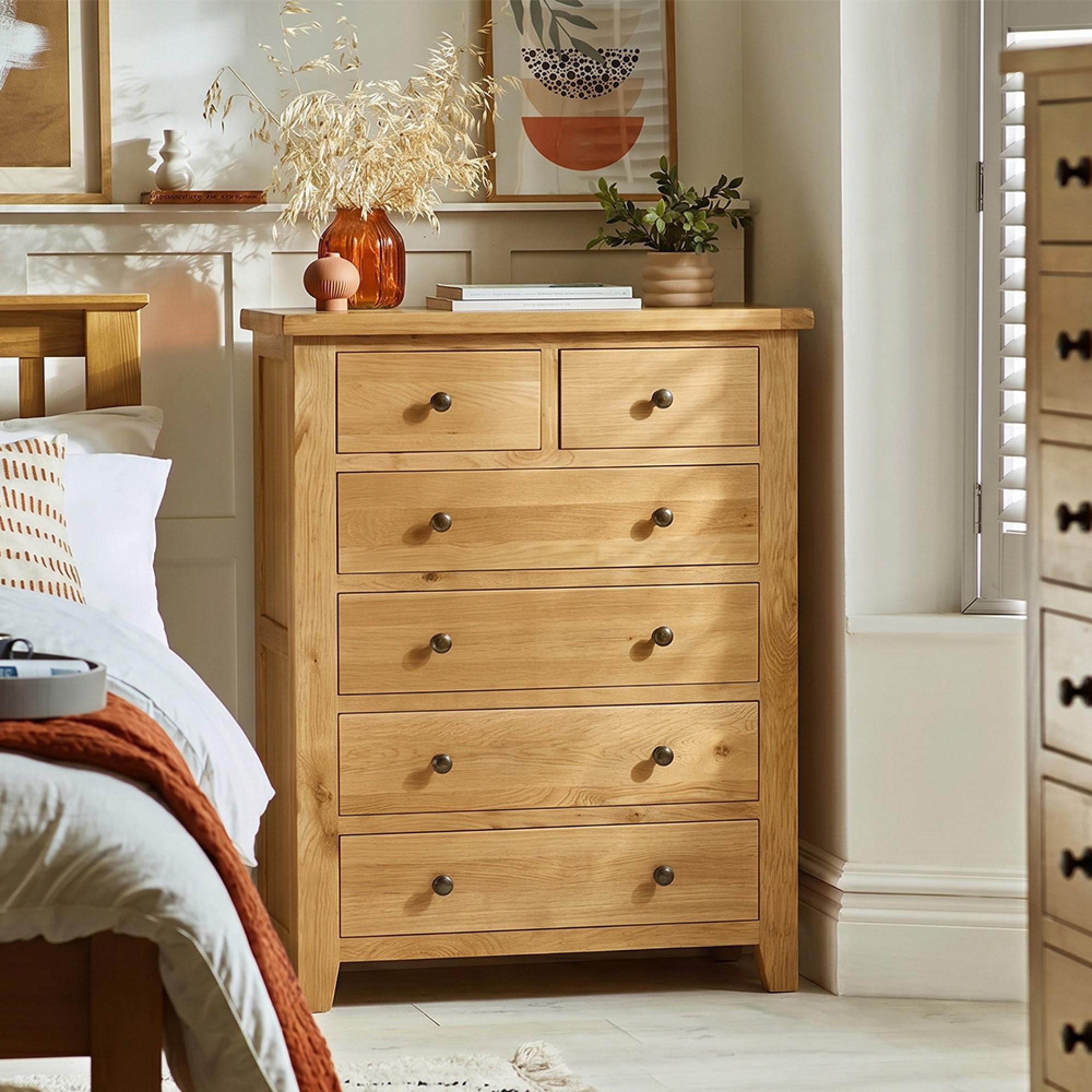 Appleby Chest - 2+4 Drawer - Tall - Oak