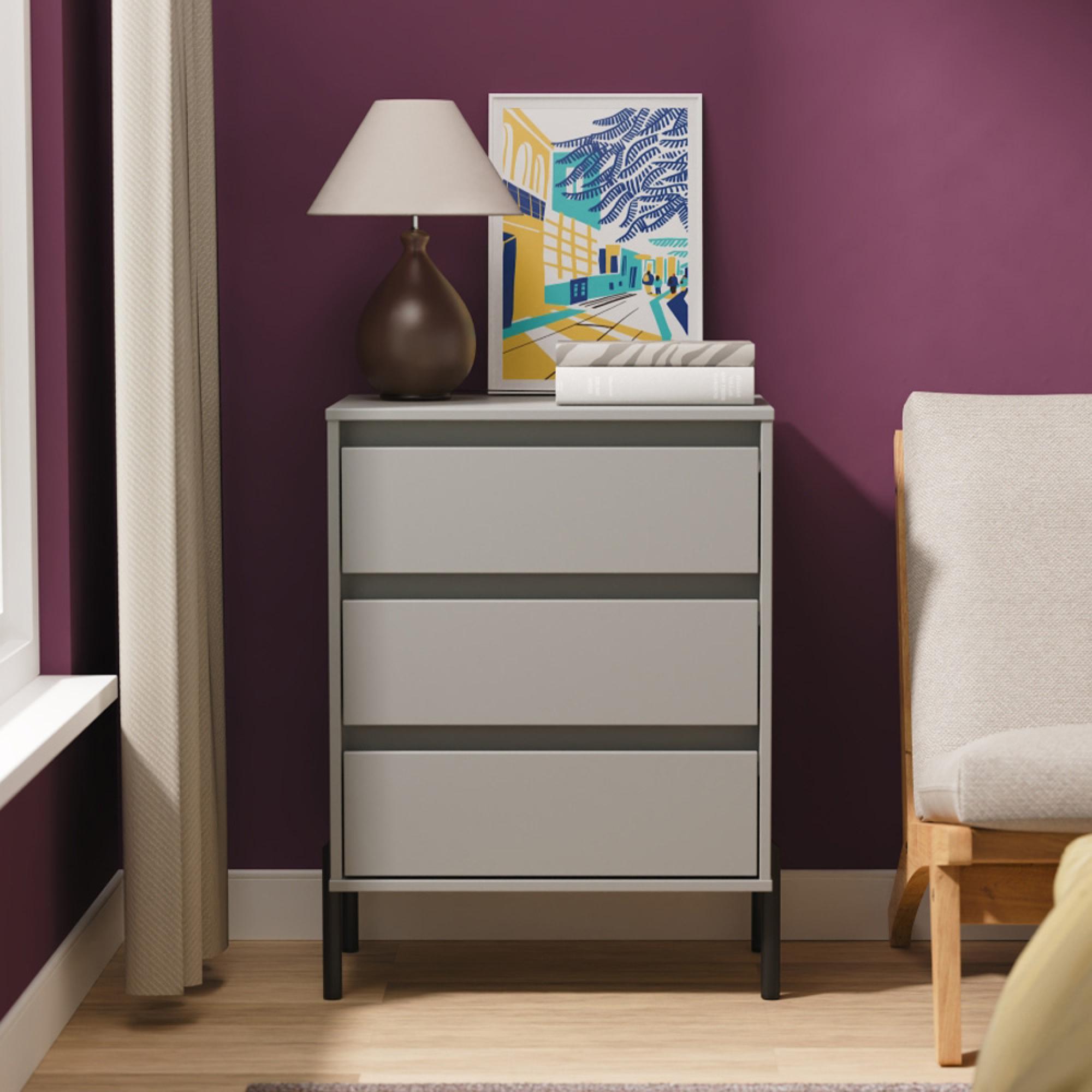 Leona Chest - 3 Drawer - Midi - Dusk Grey