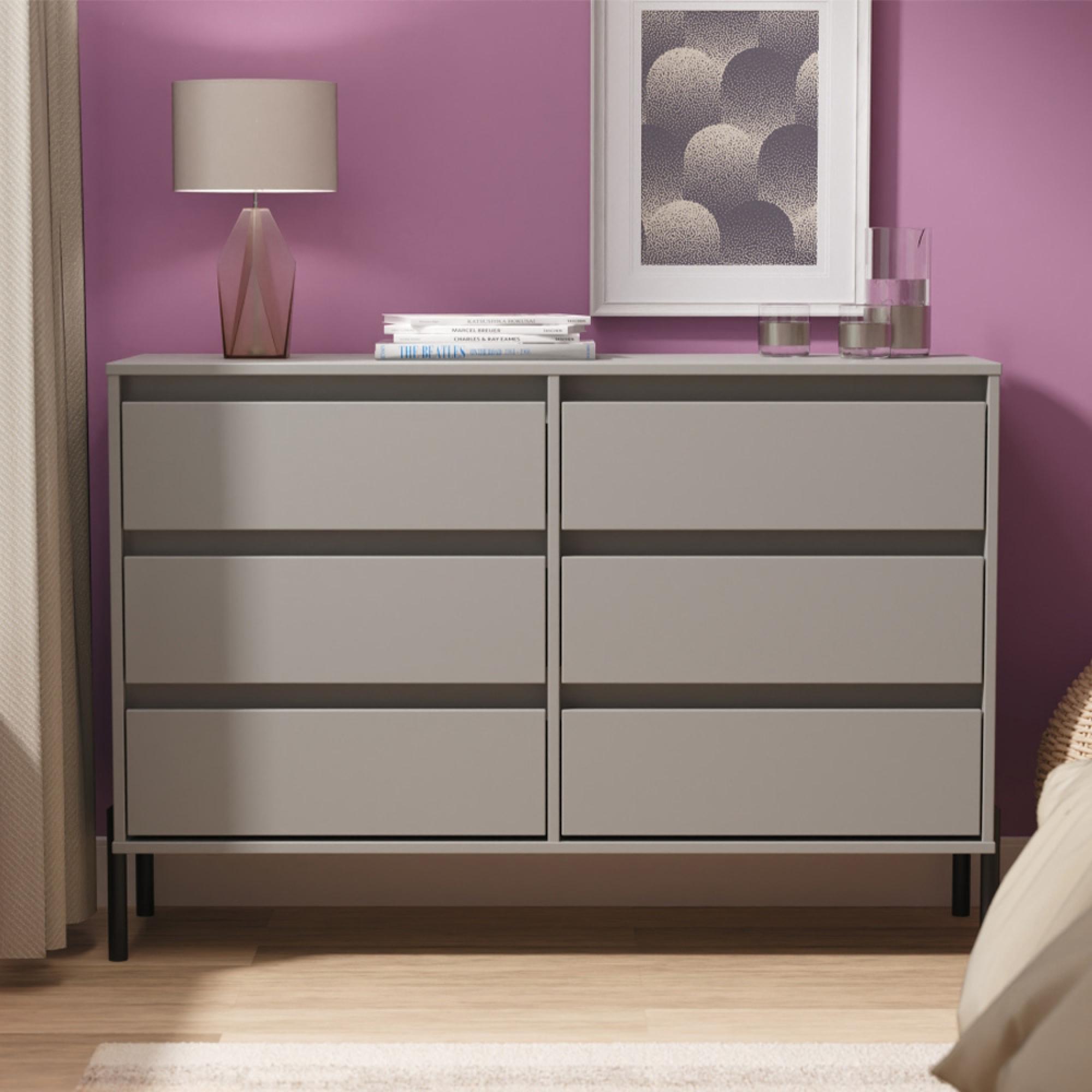 Leona Chest - 6 Drawer - Midi - Dusk Grey