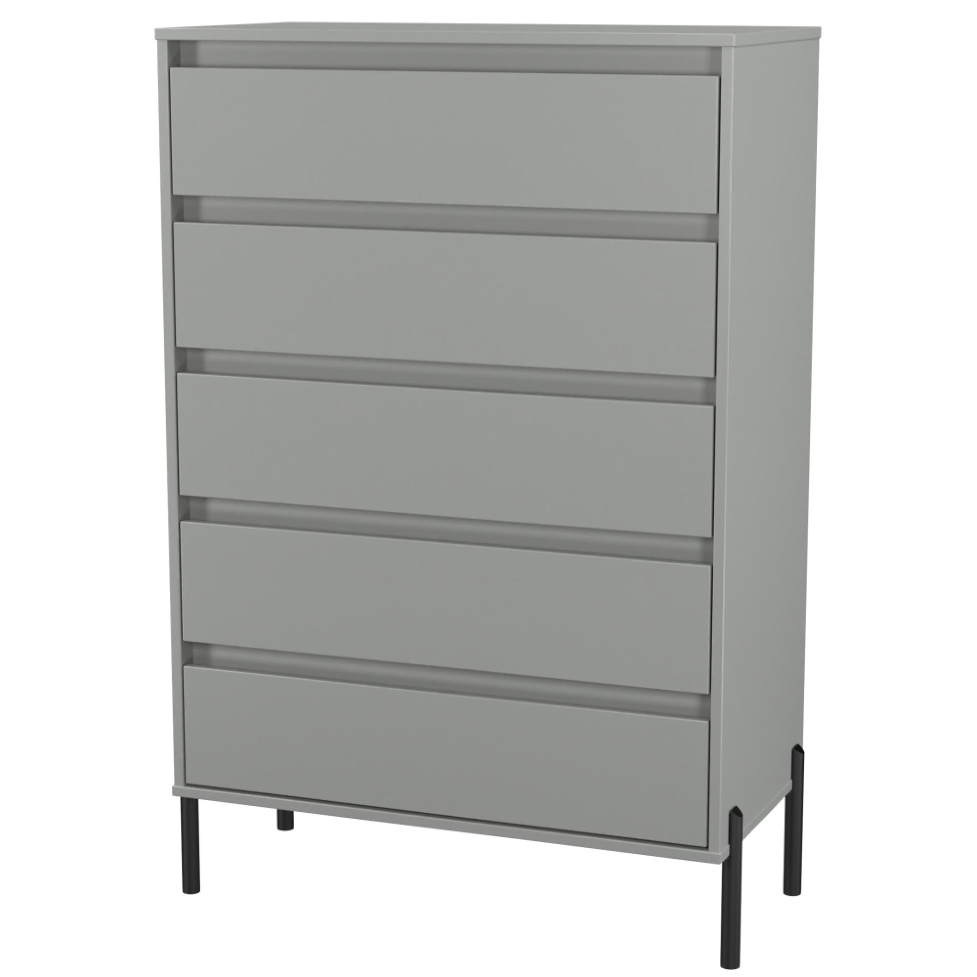 Leona Chest - 5 Drawer - Wide - Dusk Grey