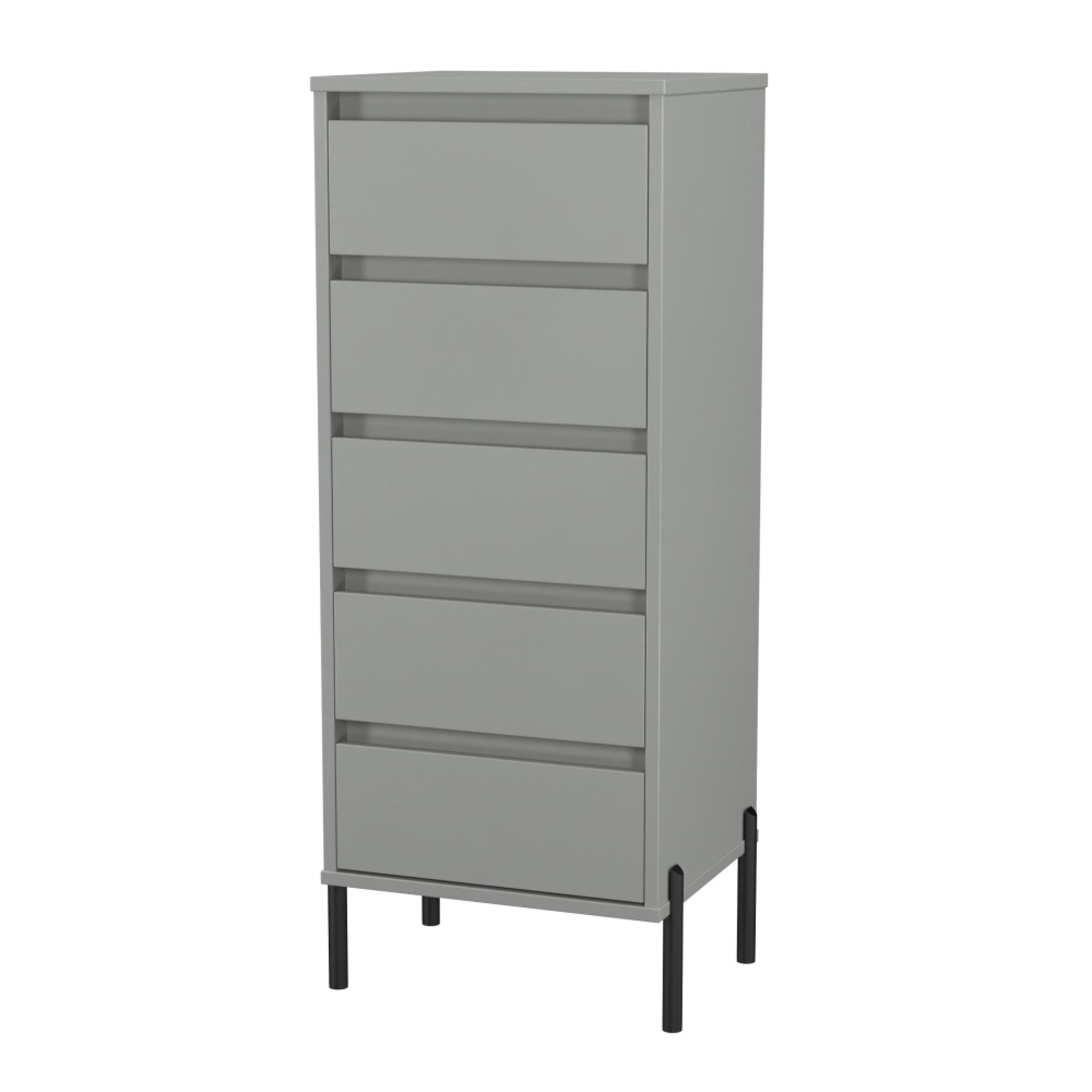 Leona Chest - 5 Drawer - Narrow - Dusk Grey