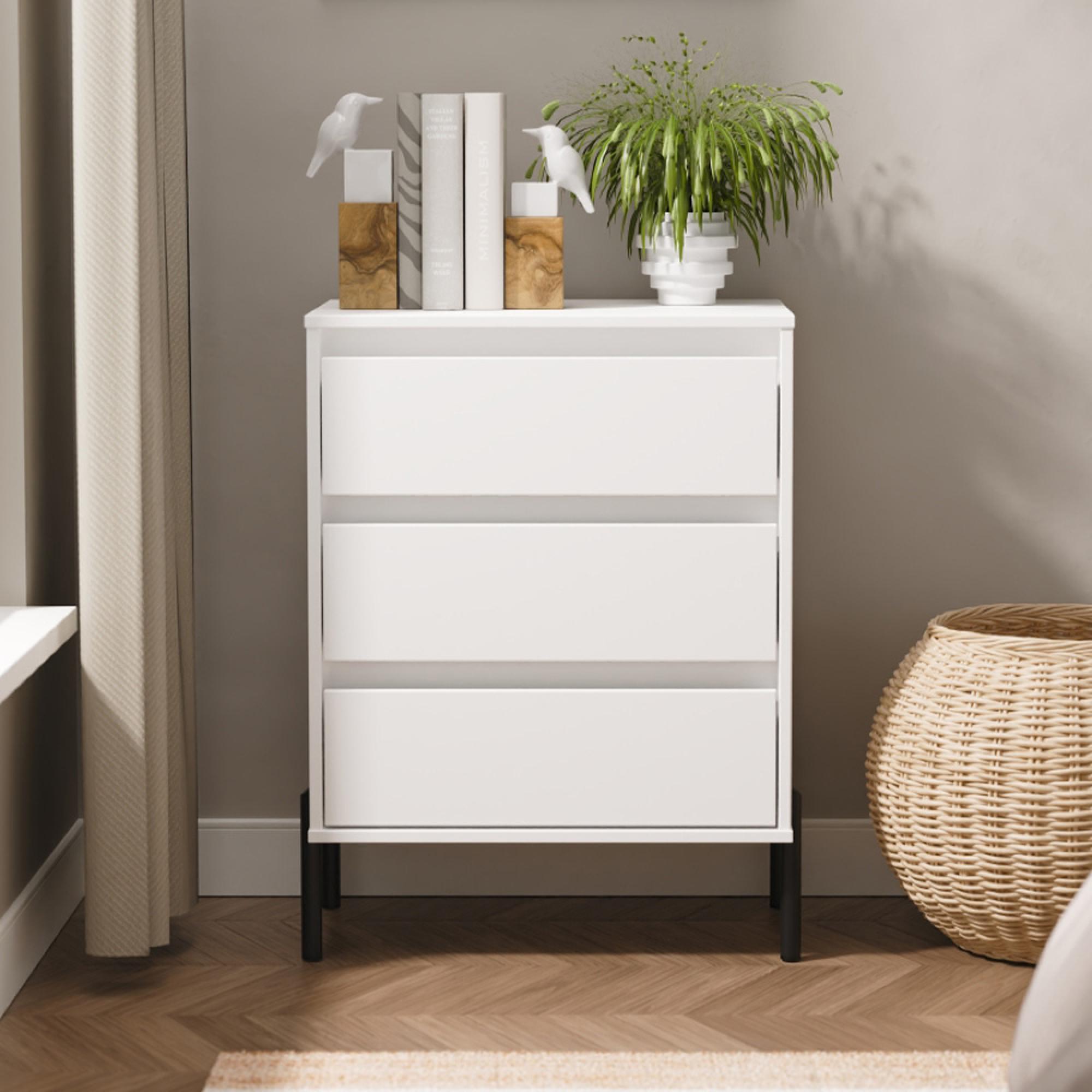 Leona Chest - 3 Drawer - Midi - White Matt