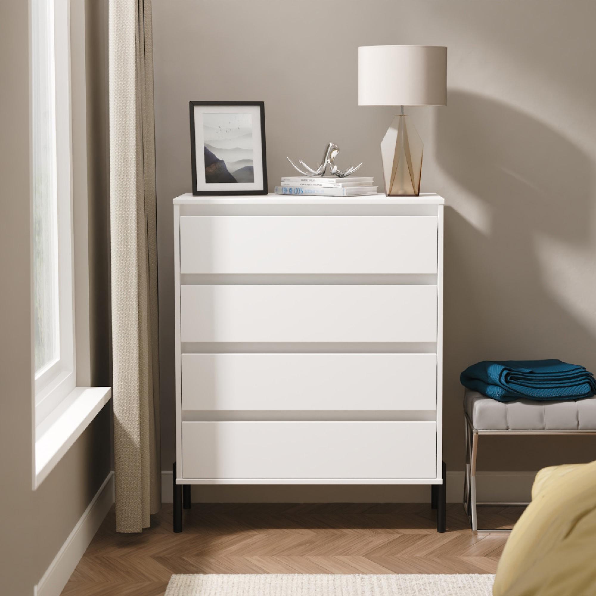 Leona Chest - 4 Drawer - White Matt