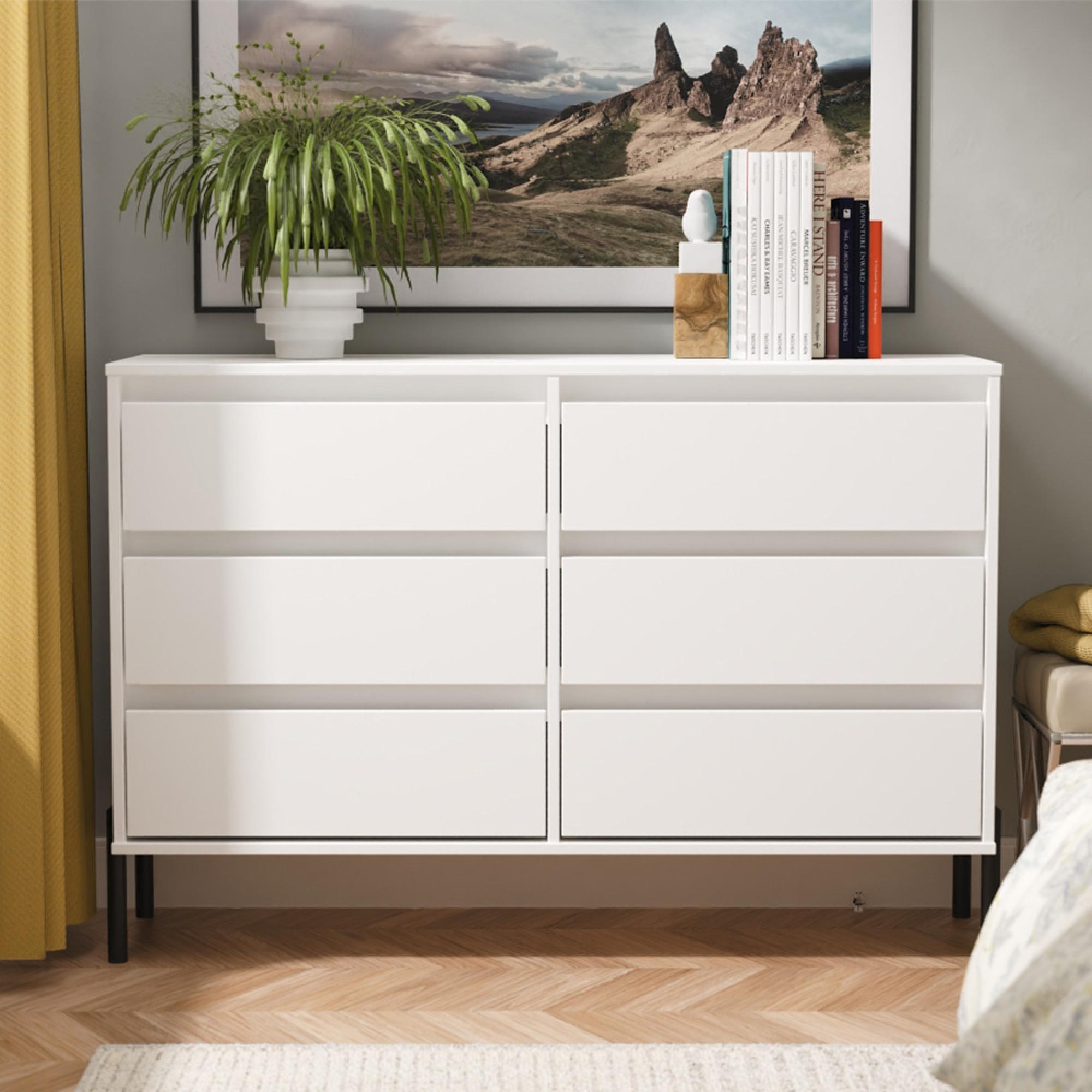 Leona Chest - 6 Drawer - Midi - White Matt
