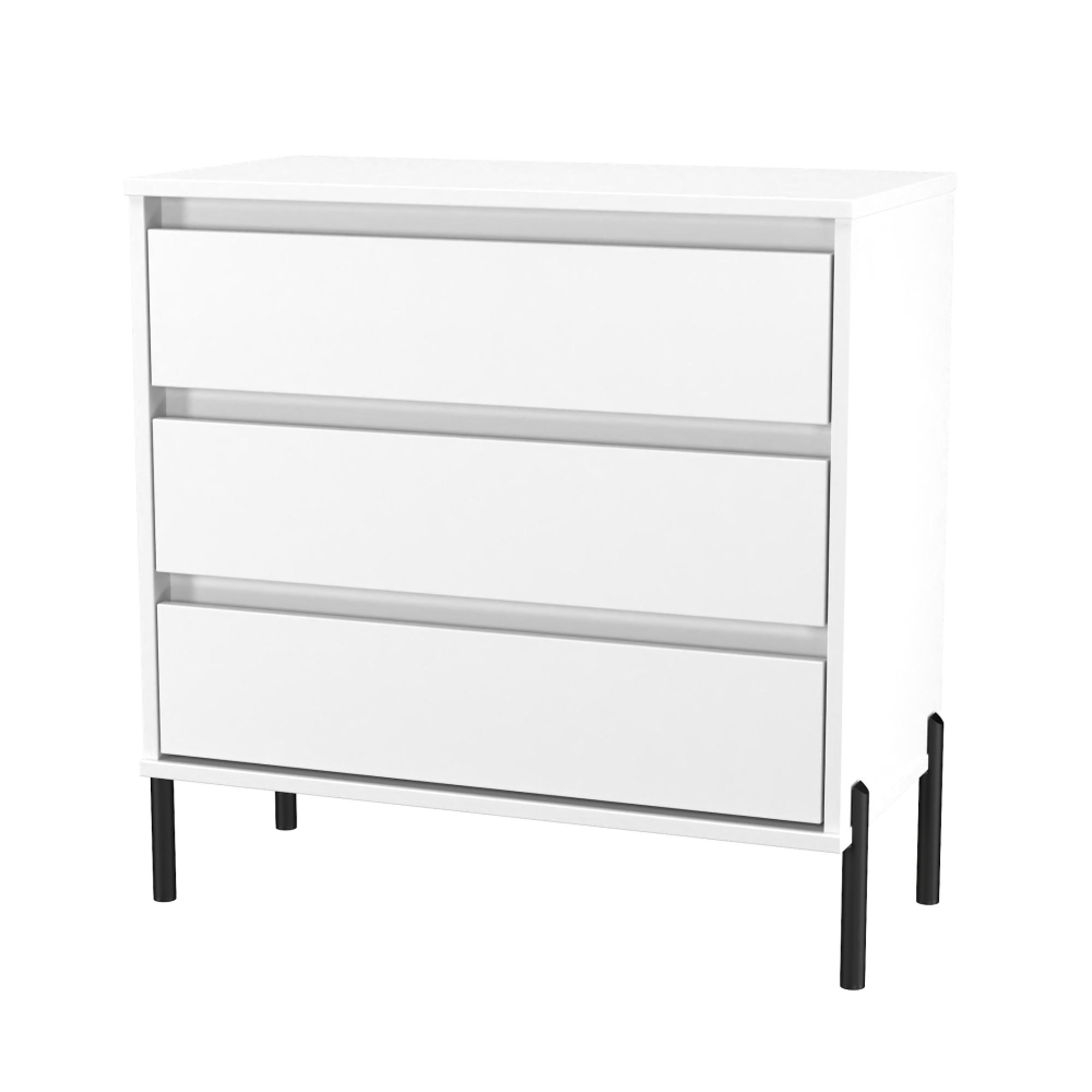 Leona Chest - 3 Drawer - White Matt