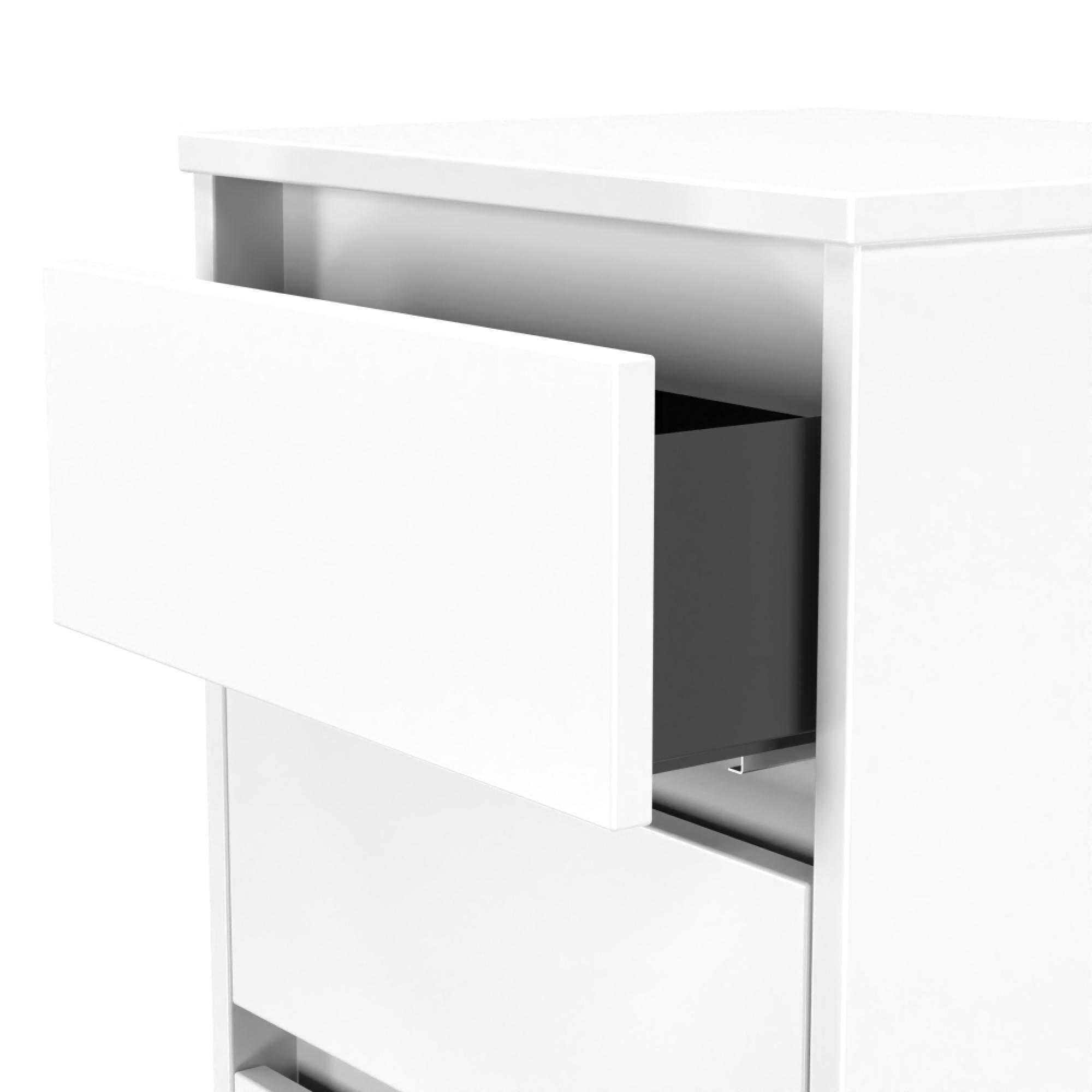 Leona Chest - 5 Drawer - Narrow - White Matt