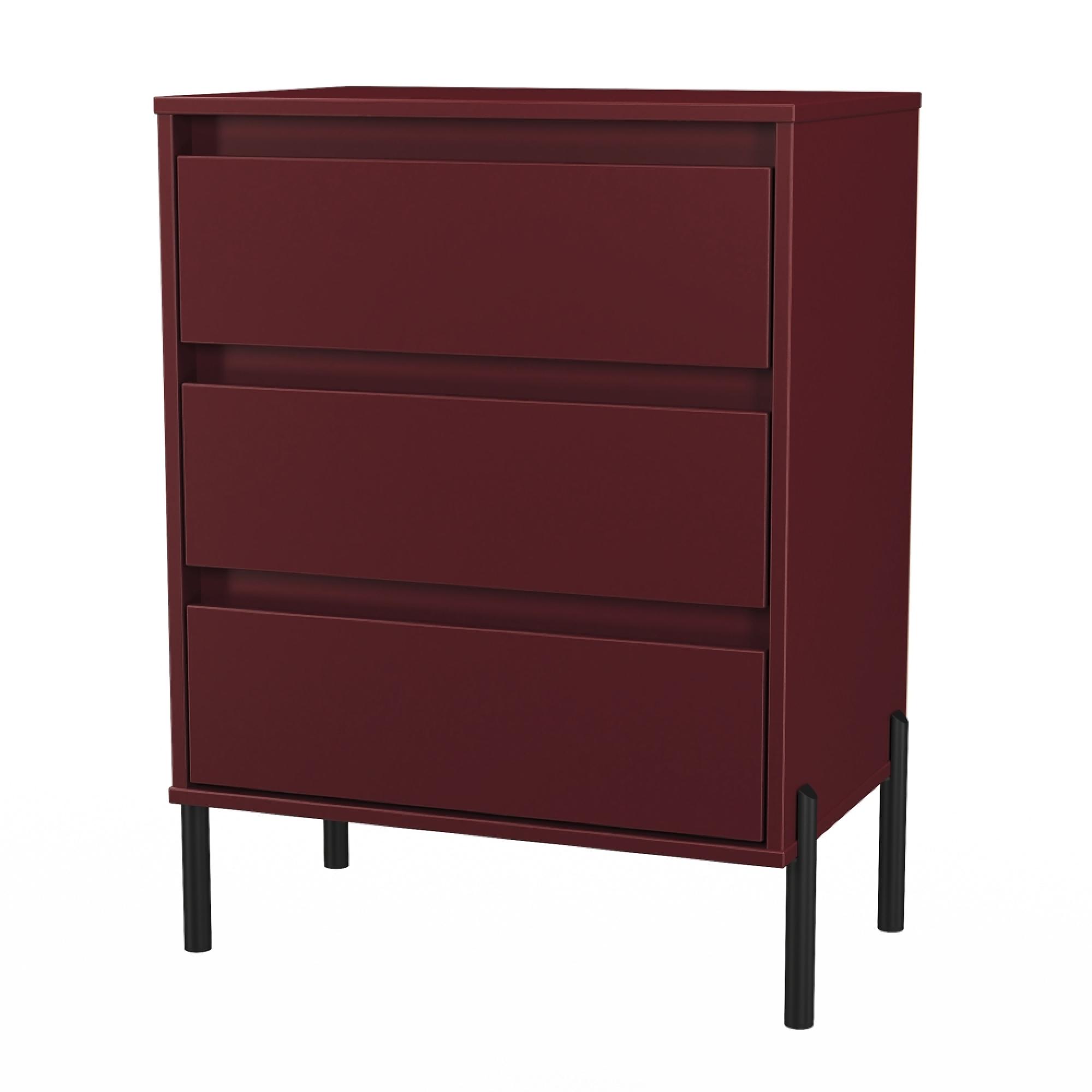 Leona Chest - 3 Drawer - Midi - Red Matt