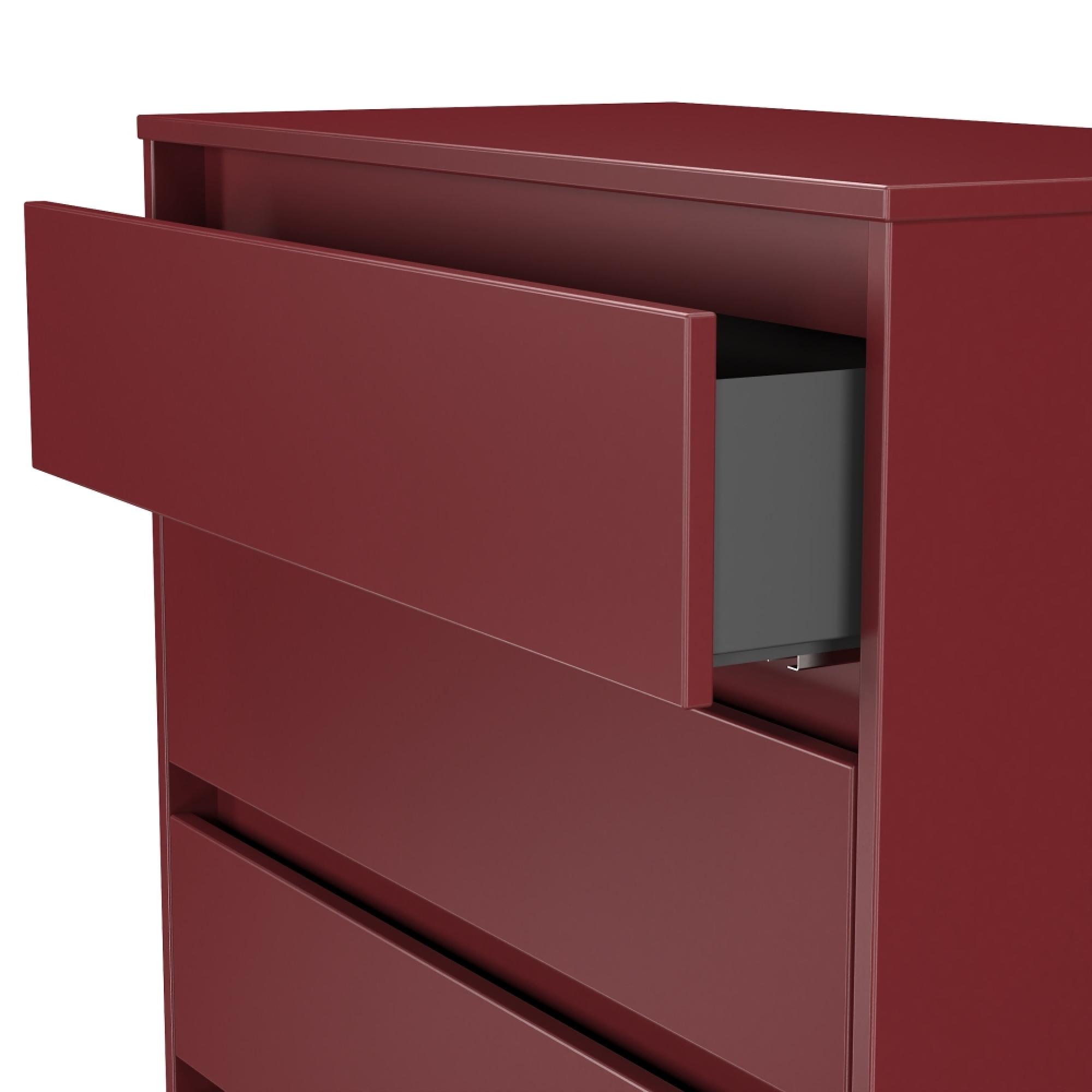 Leona Chest - 4 Drawer - Red Matt