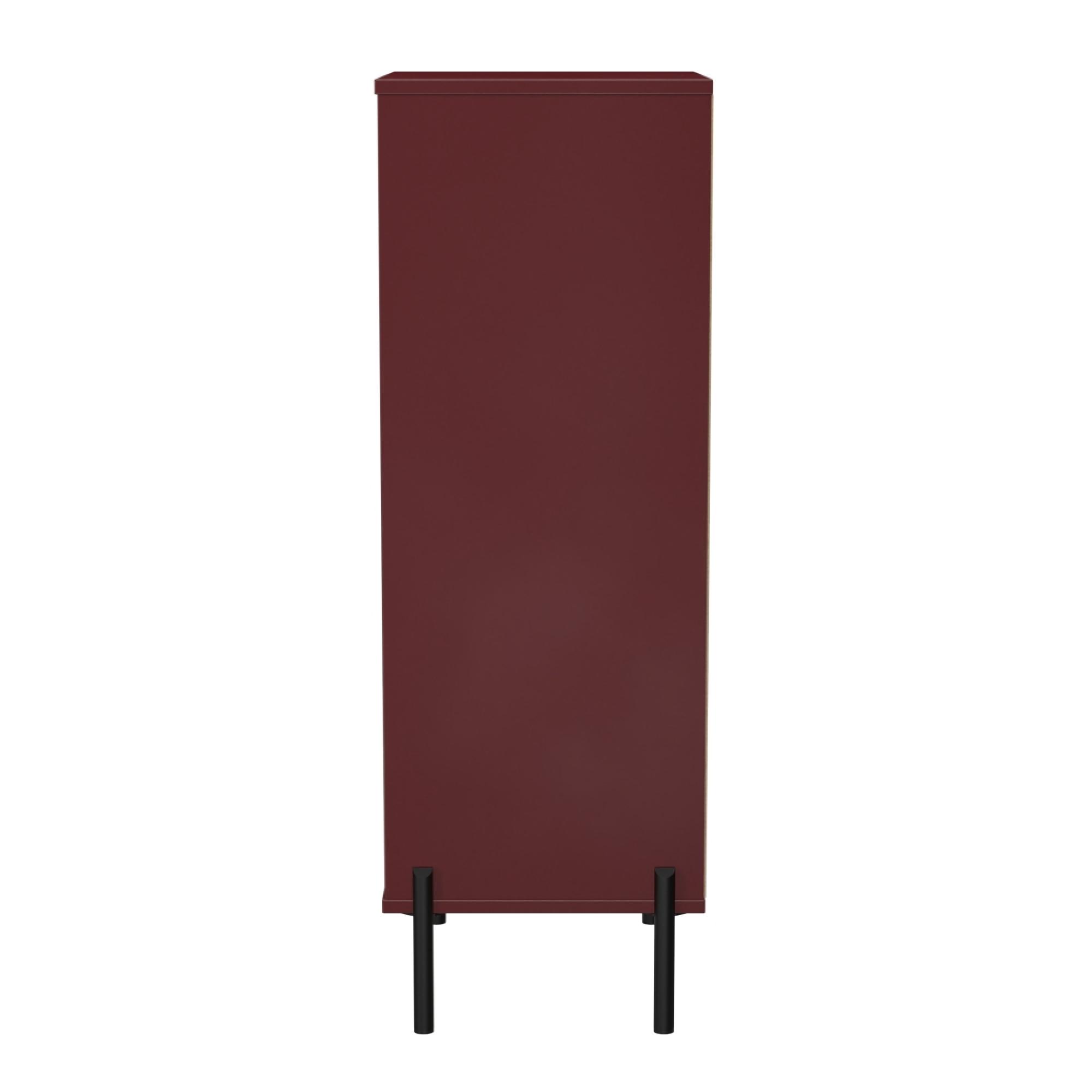 Leona Chest - 5 Drawer - Narrow - Red Matt