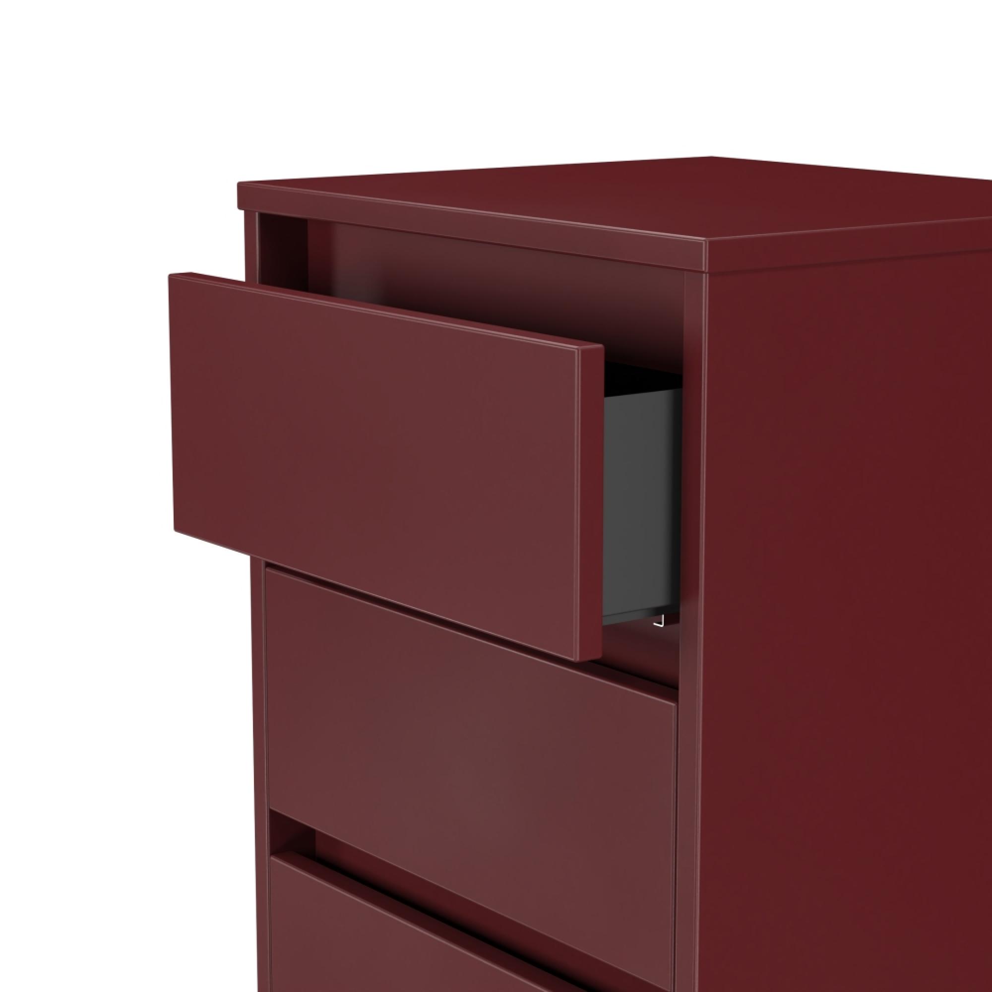 Leona Chest - 5 Drawer - Narrow - Red Matt