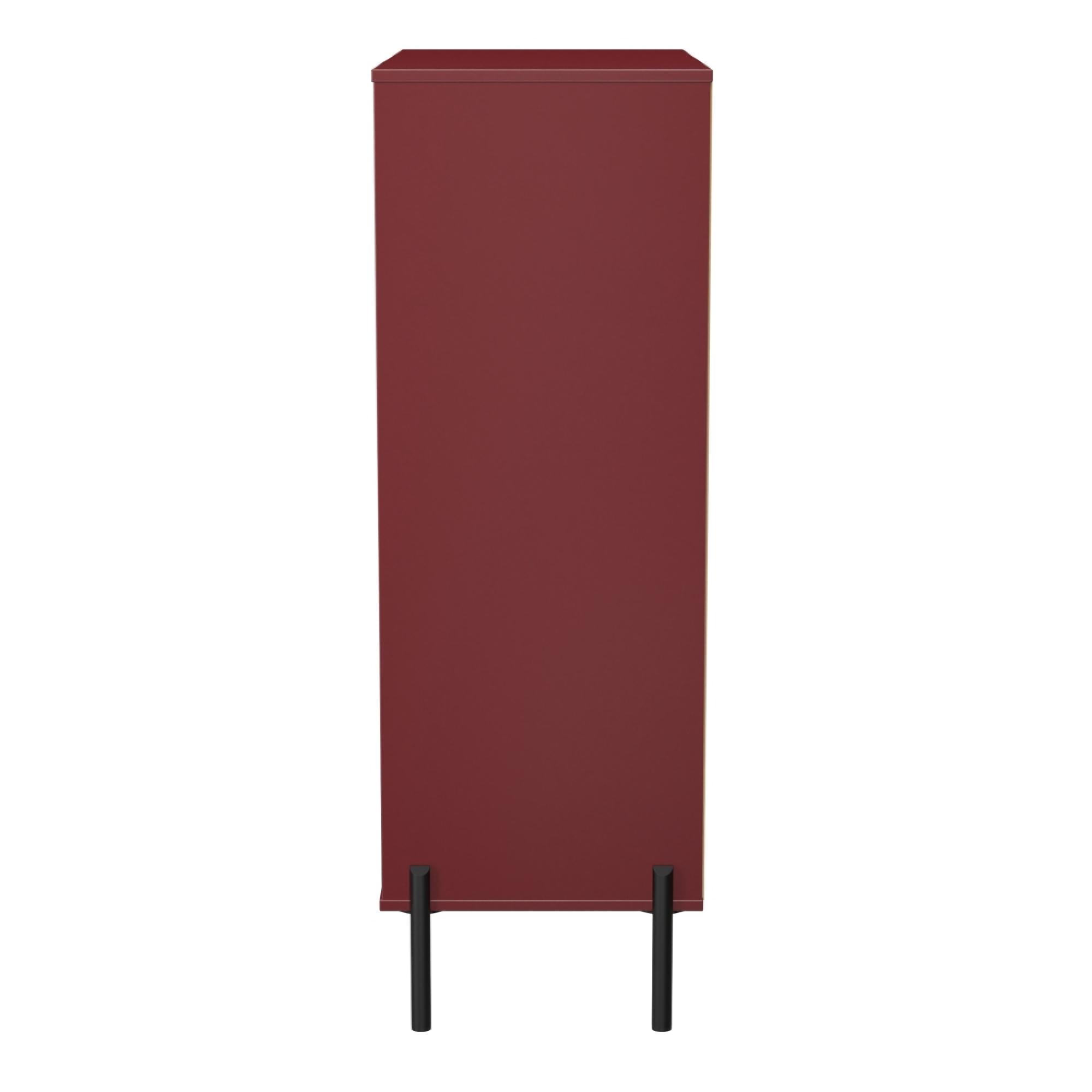 Leona Chest - 5 Drawer - Wide - Red Matt