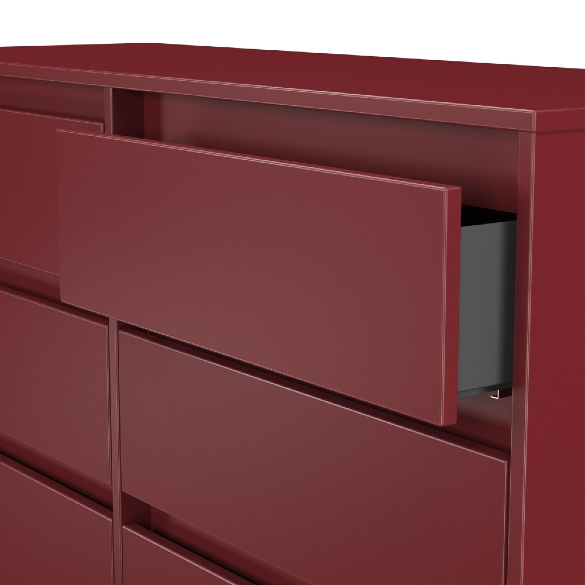 Leona Chest - 6 Drawer - Midi - Red Matt