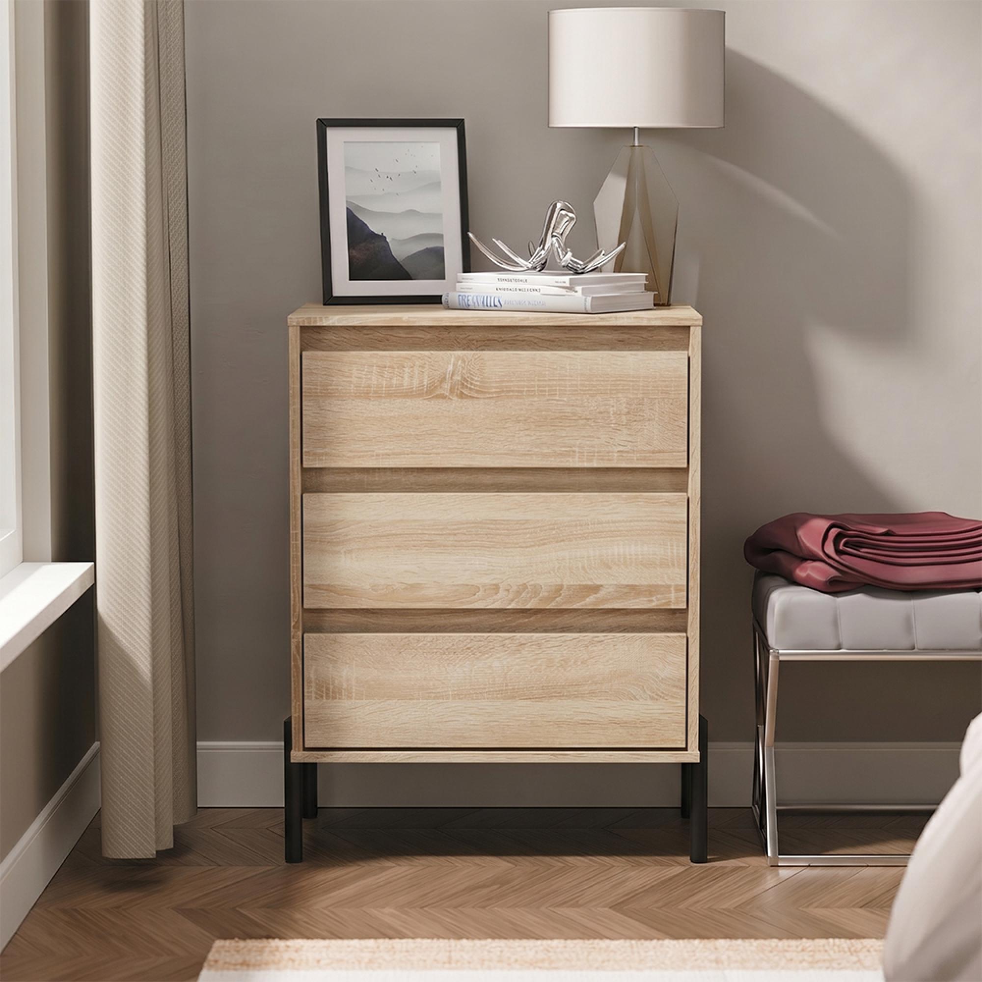 Leona Chest - 3 Drawer - Midi - Bardolino Oak