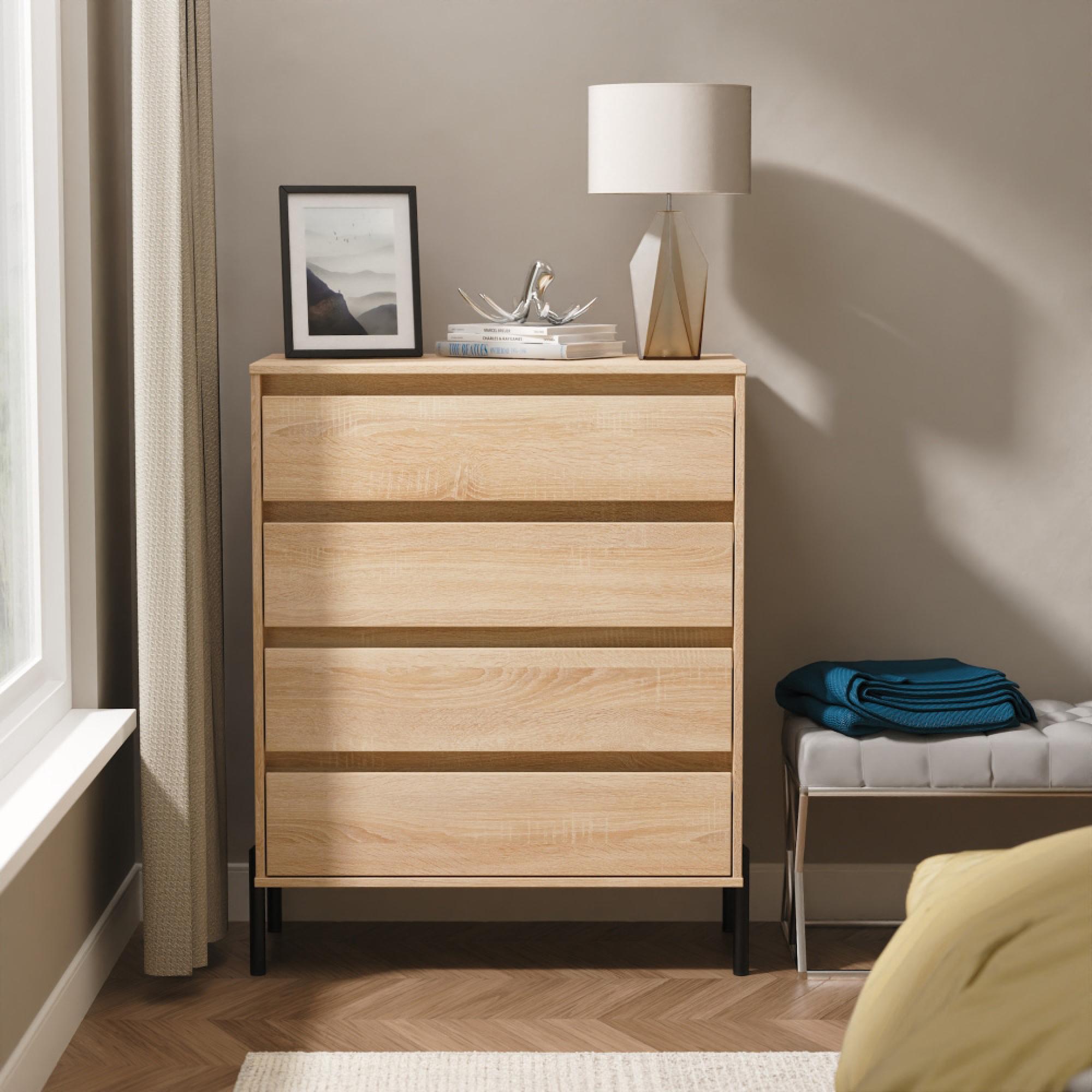 Leona Chest - 4 Drawer - Bardolino Oak