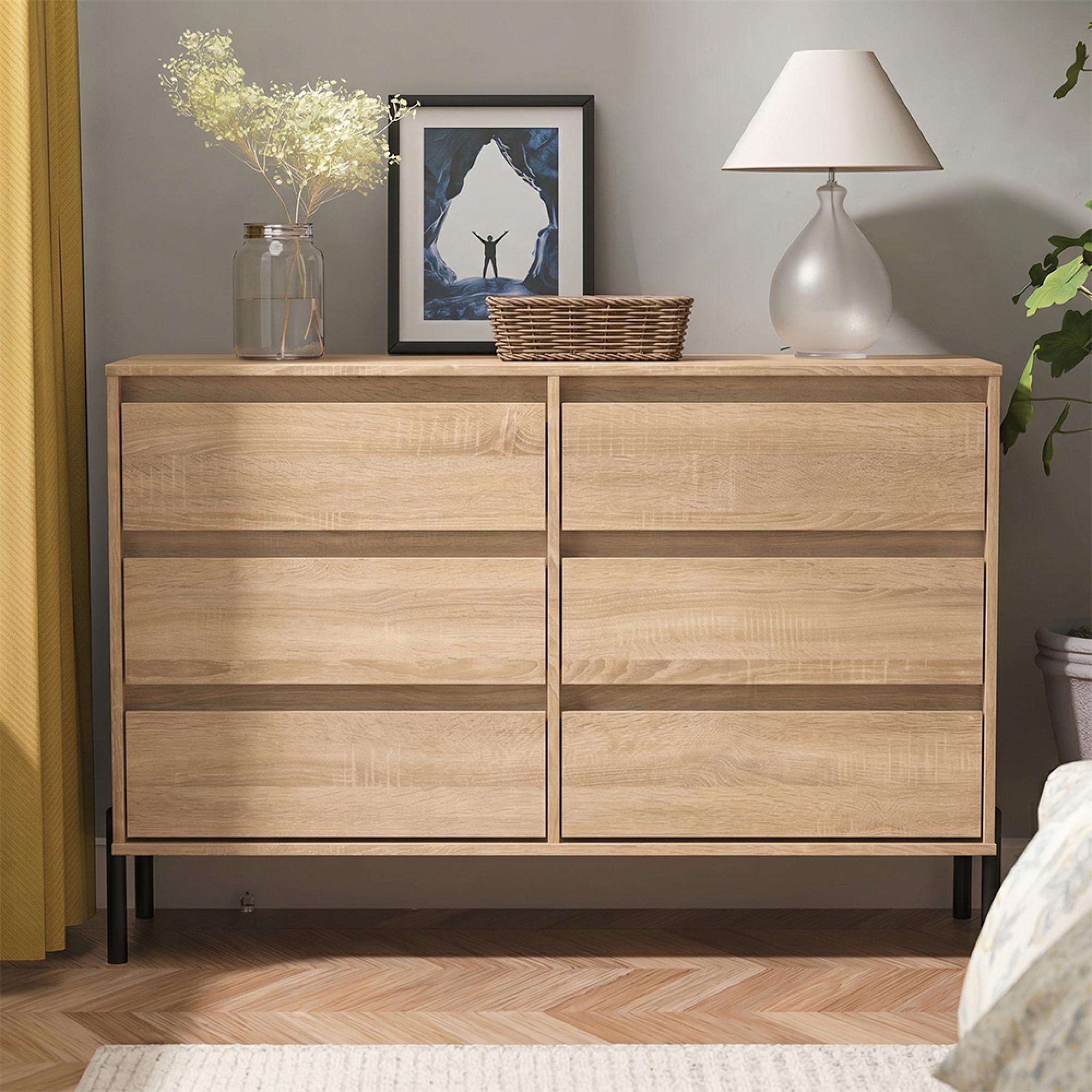 Leona Chest - 6 Drawer - Midi - Bardolino Oak