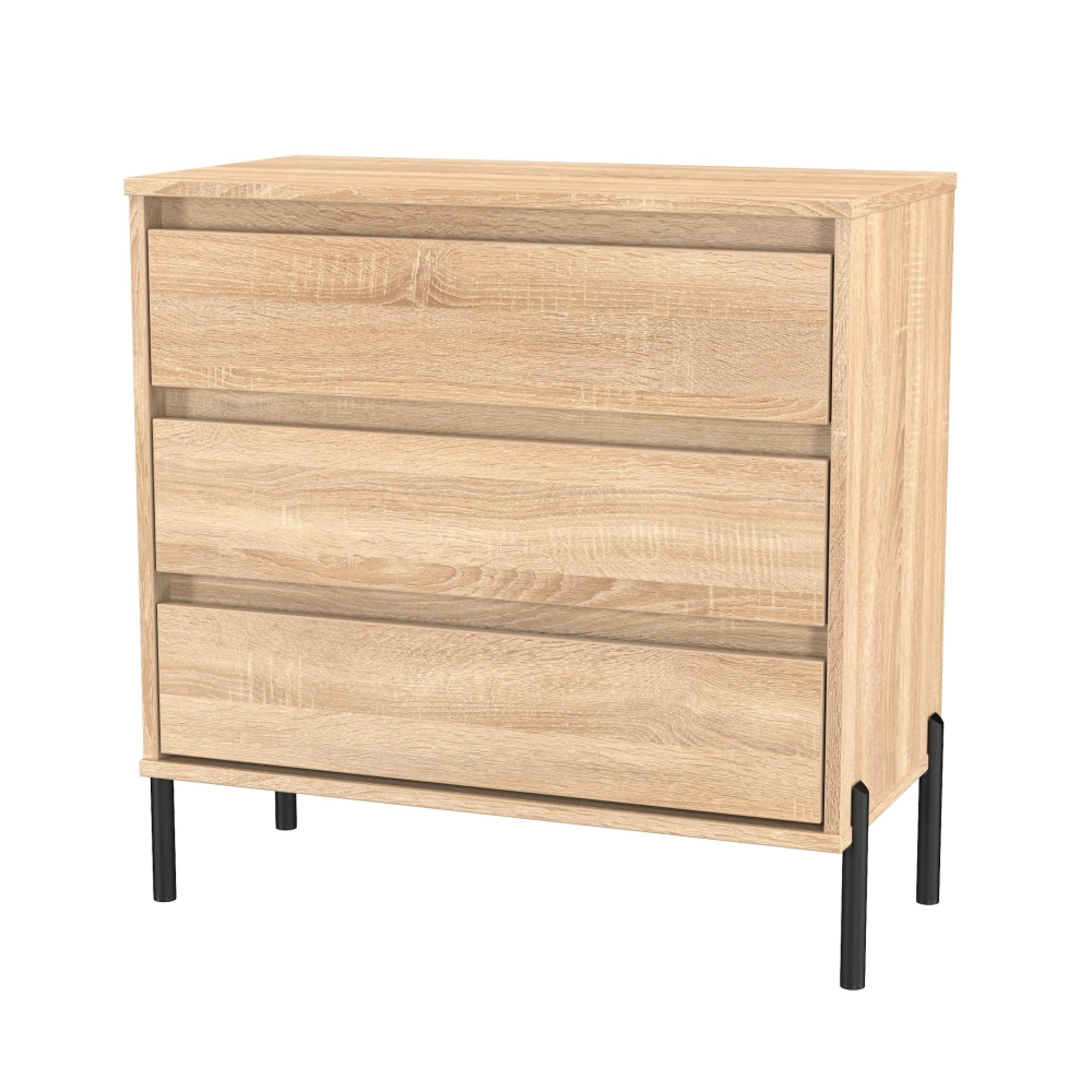 Leona Chest - 3 Drawer - Bardolino Oak