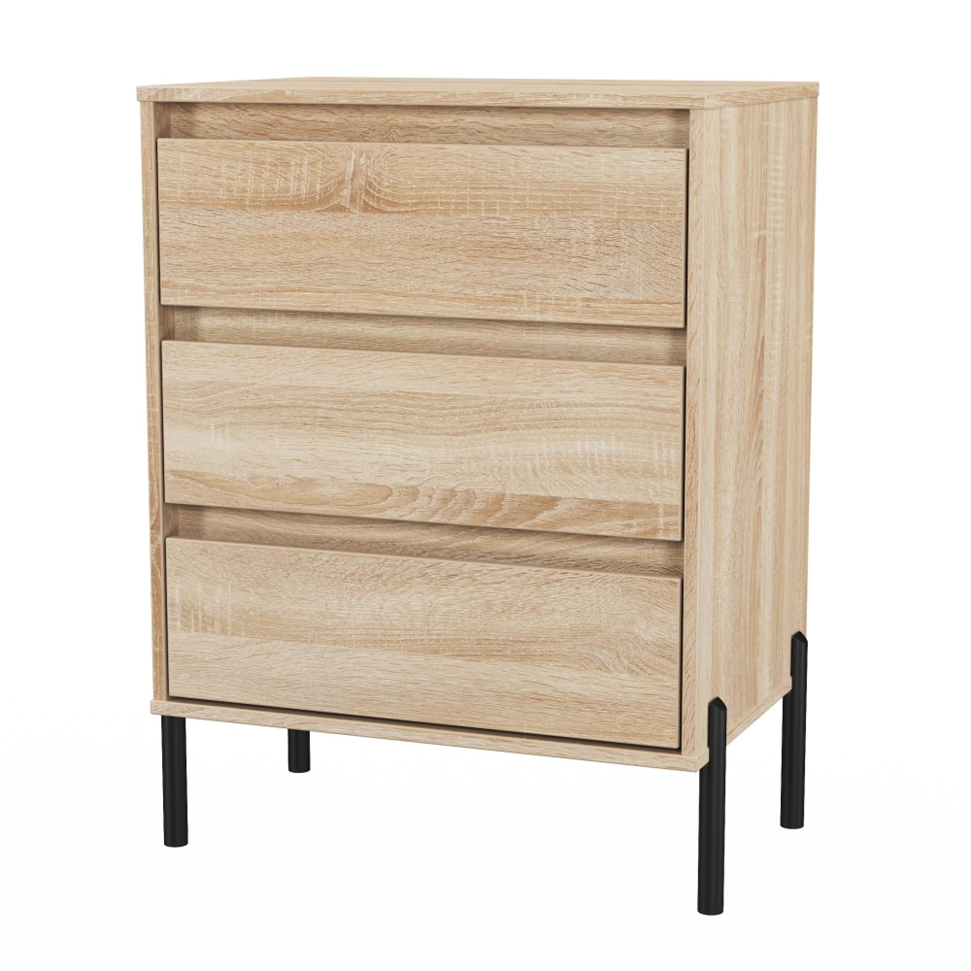 Leona Chest - 3 Drawer - Midi - Bardolino Oak