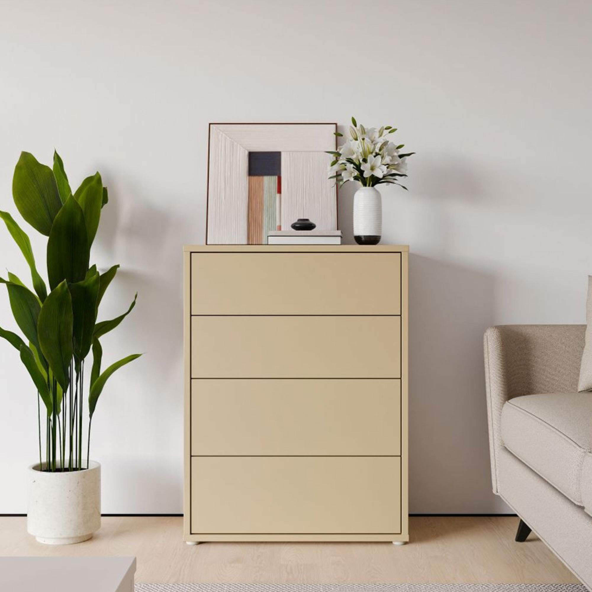 Alice Springs Chest - 4 Drawer - Wide - Butter Yellow