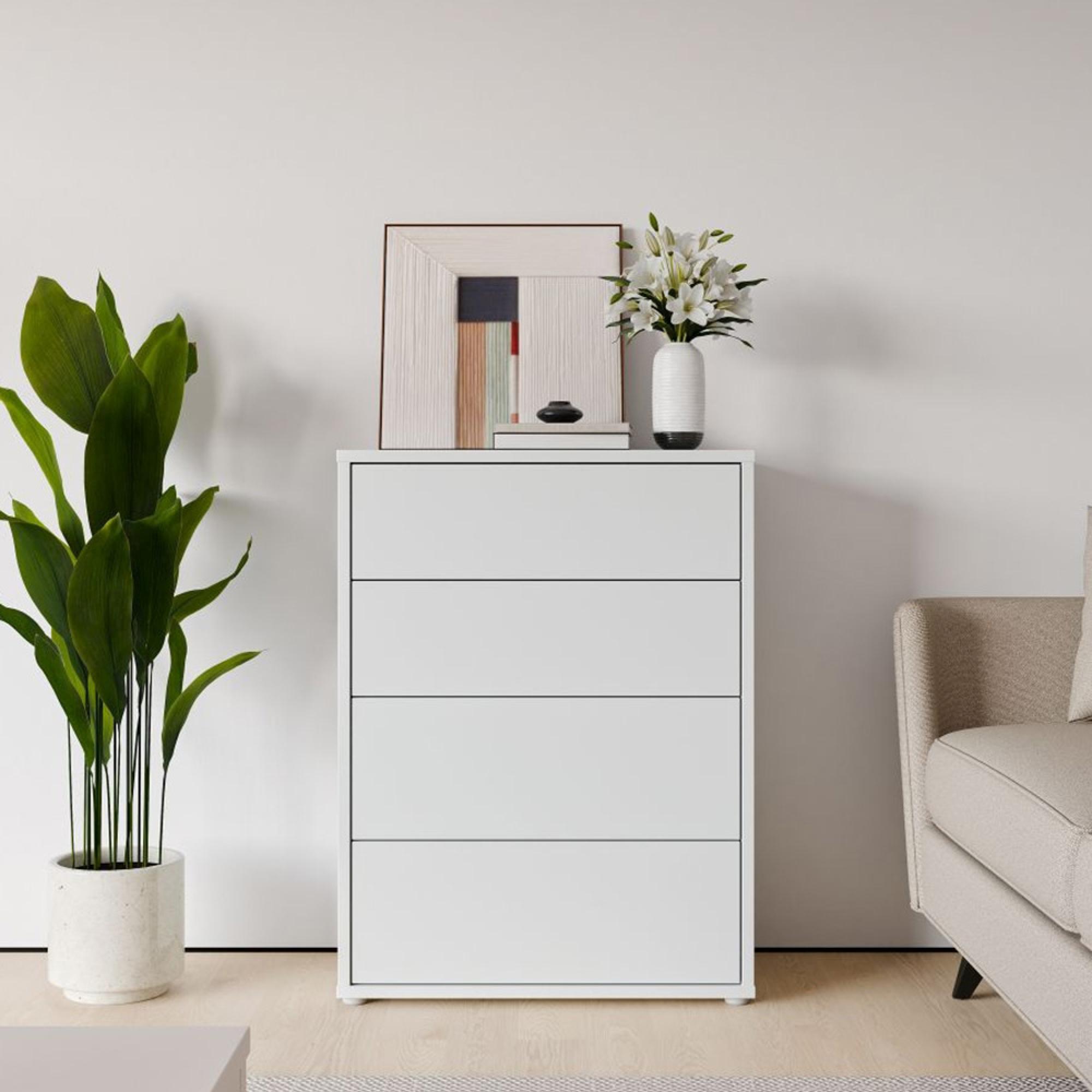 Alice Springs Chest - 4 Drawer - Wide - Light Grey