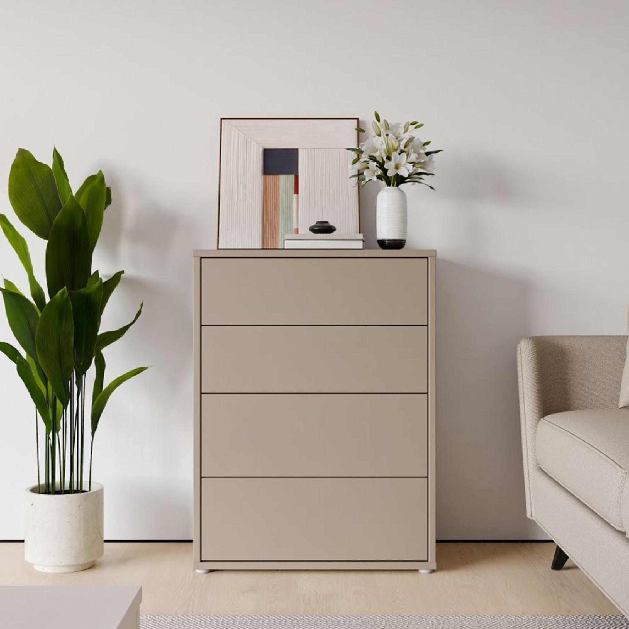 Alice Springs Chest - 4 Drawer - Wide - Taupe