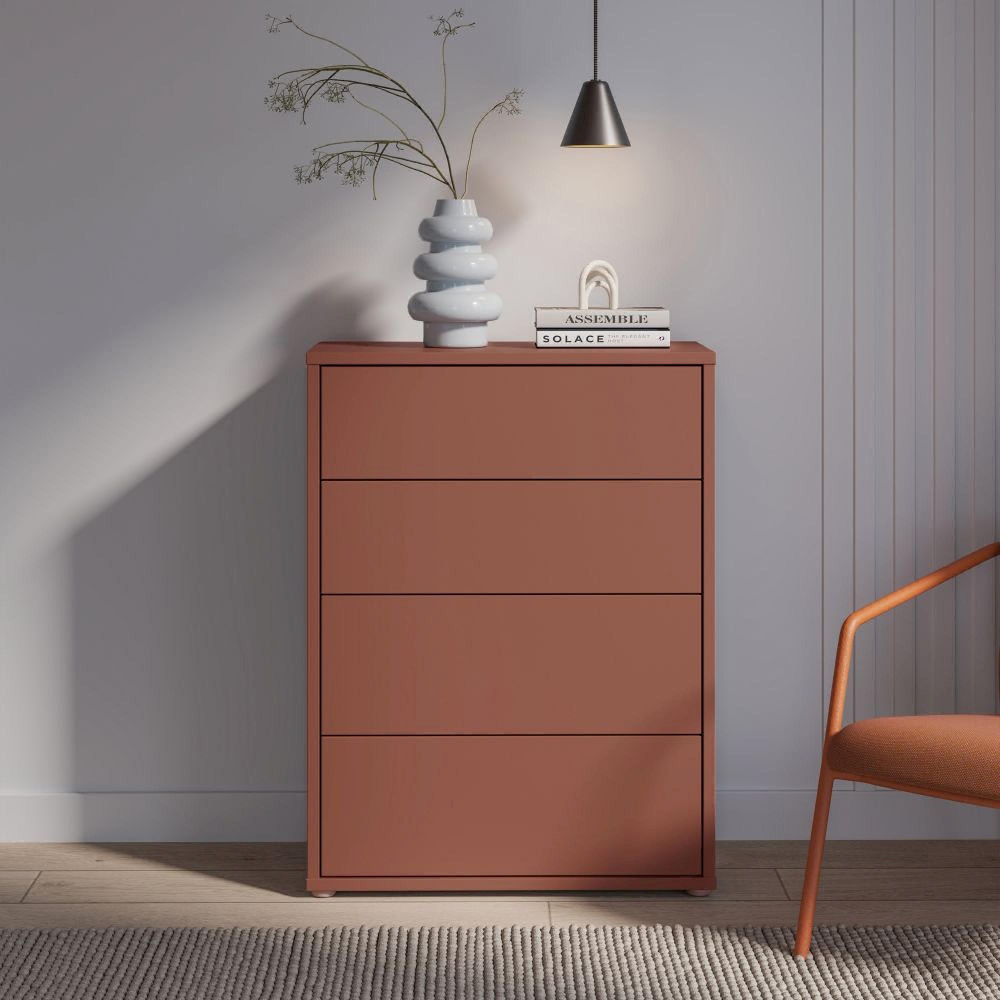 Alice Springs Chest - 4 Drawer - Wide - Terracotta