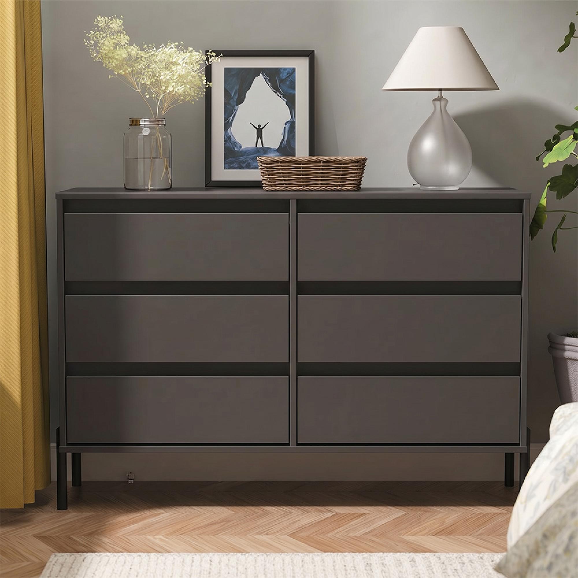 Leona Chest - 6 Drawer - Midi - Graphite