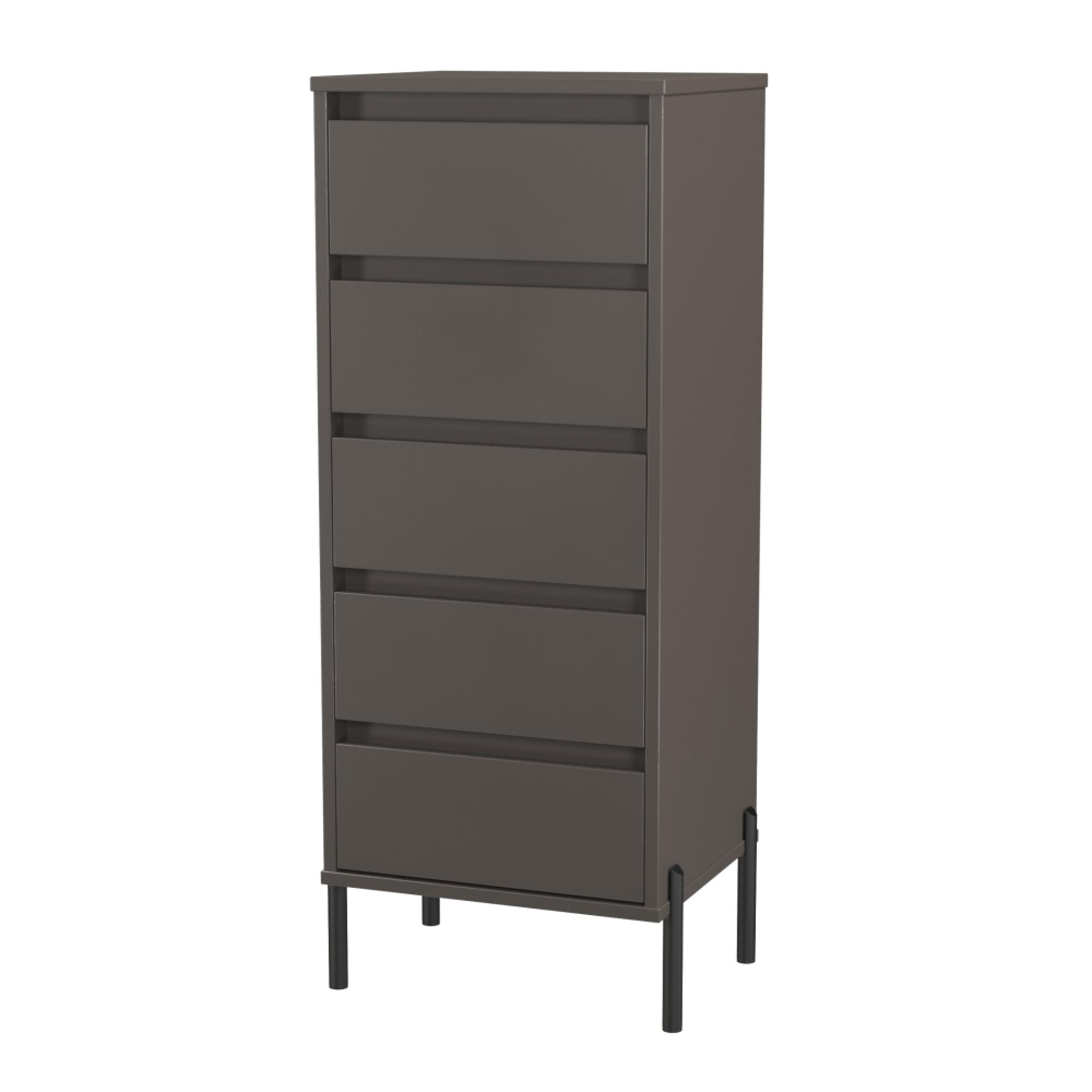 Leona Chest - 5 Drawer - Narrow - Graphite