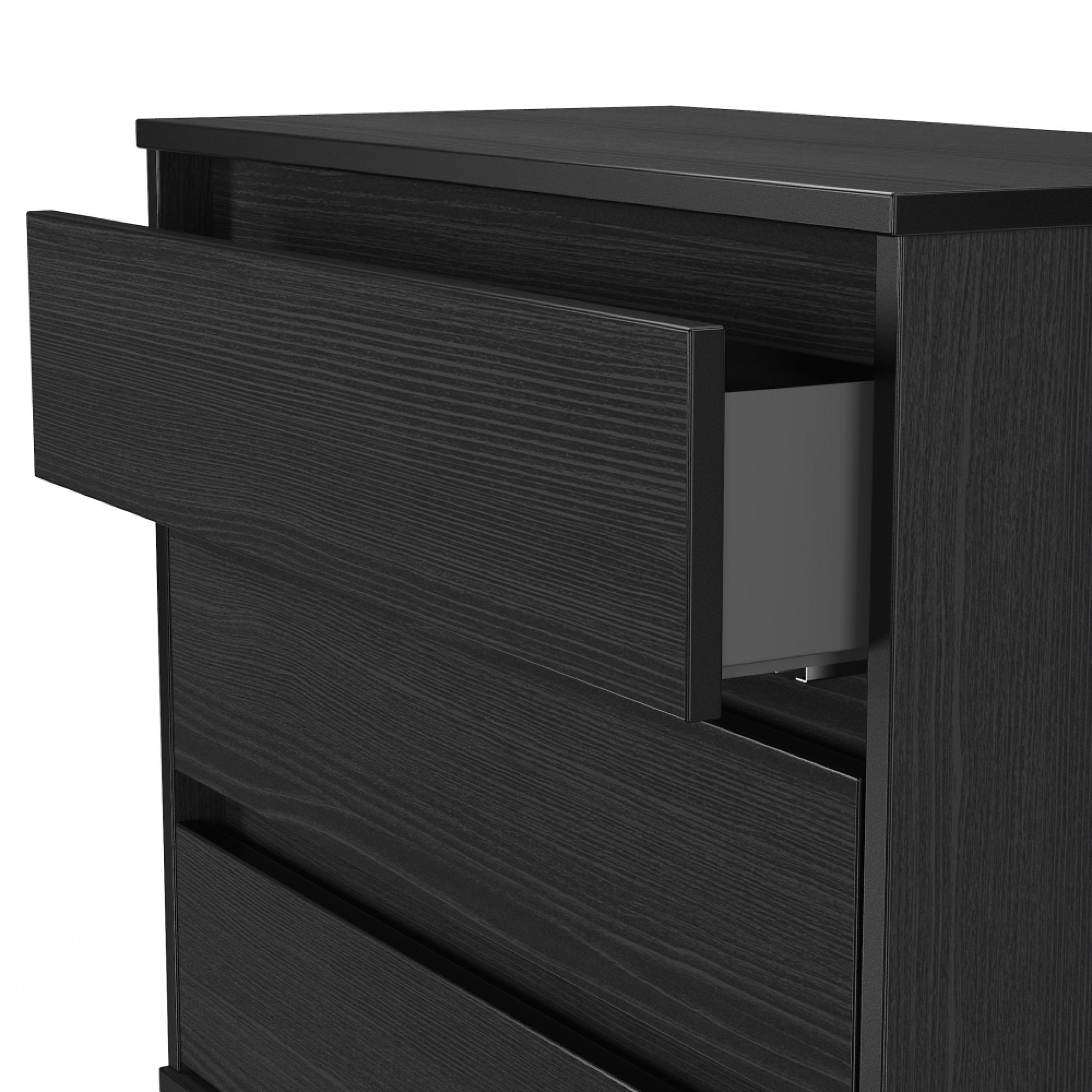 Leona Chest - 3 Drawer - Black Ash
