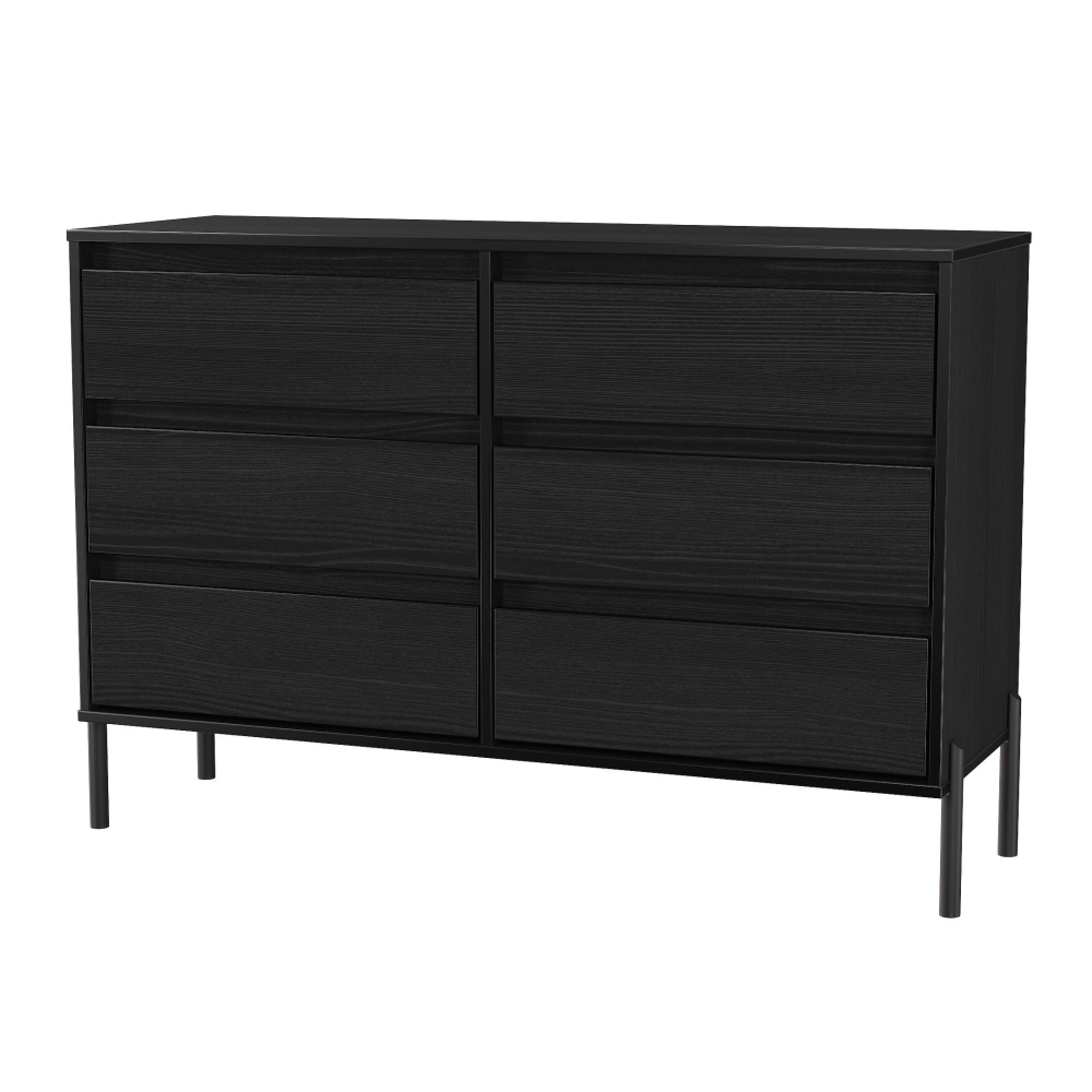 Leona Chest - 6 Drawer - Midi - Black Ash