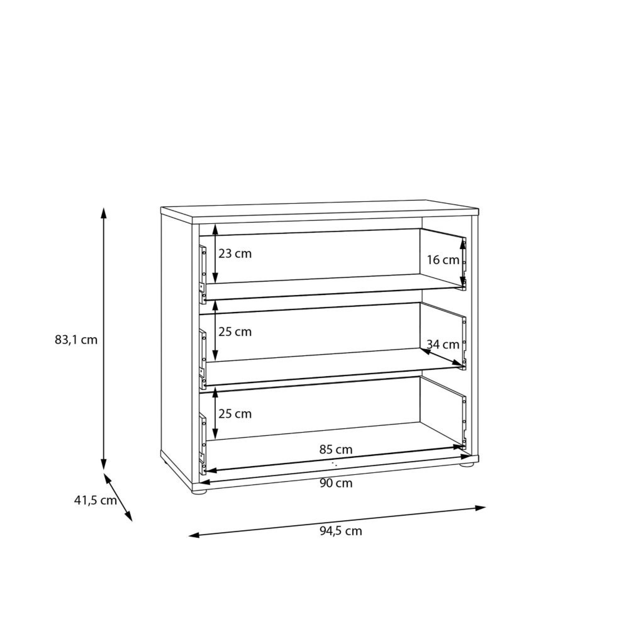 Alice Springs Chest - 3 Drawer - Light Grey