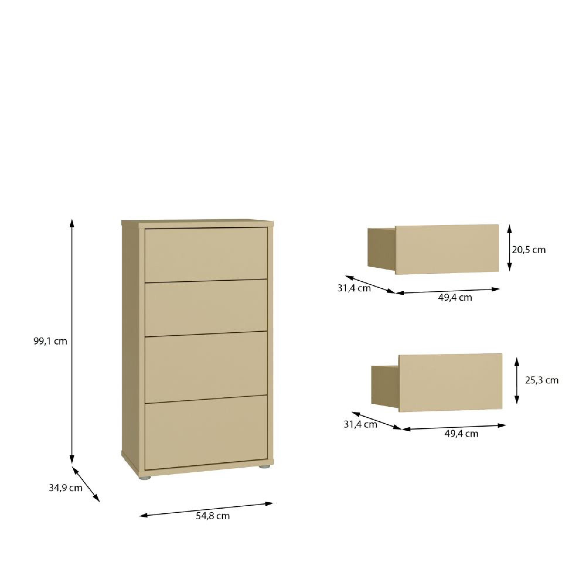 Alice Springs Chest - 4 Drawer - Tall - Butter Yellow