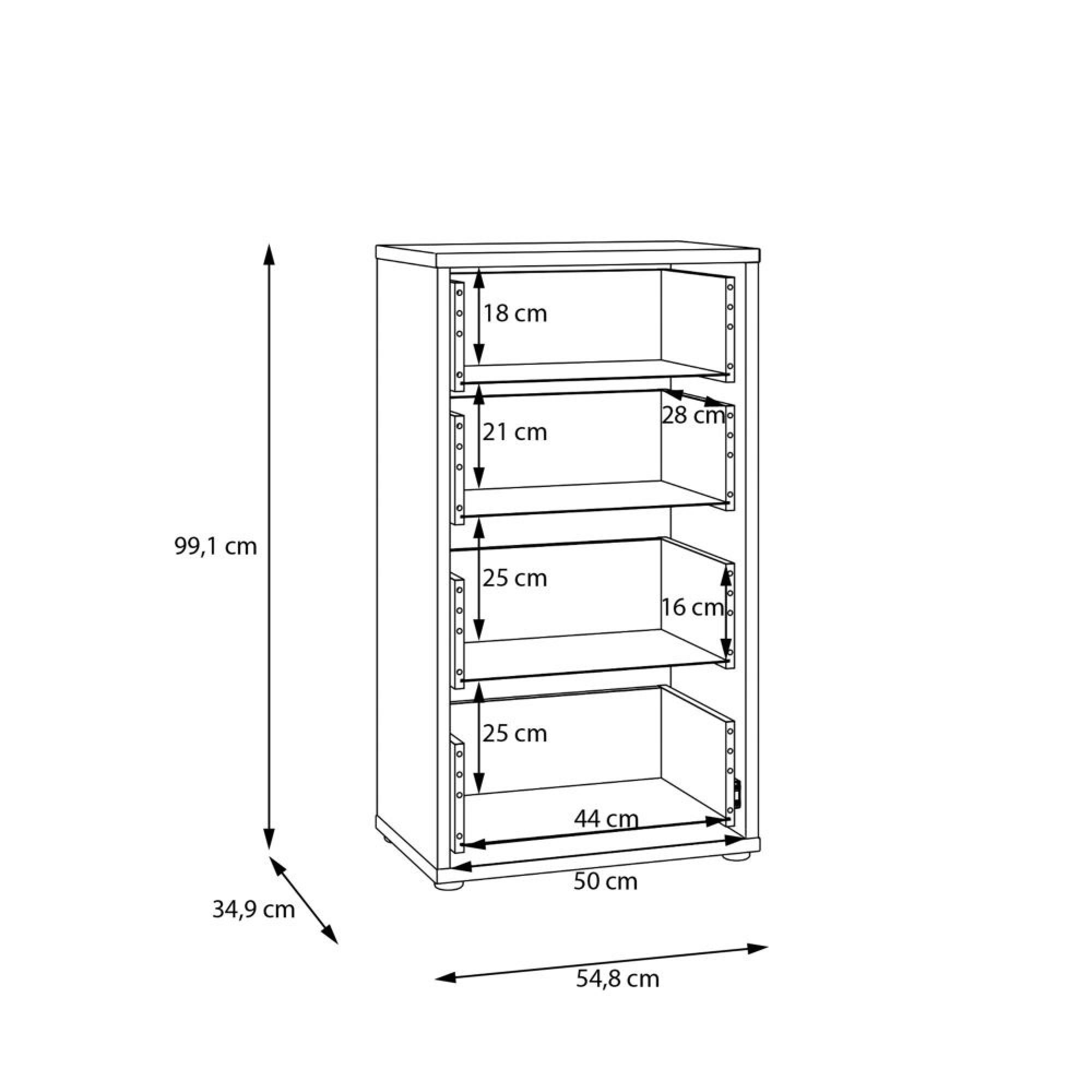 Alice Springs Chest - 4 Drawer - Tall - Elegancia Oak