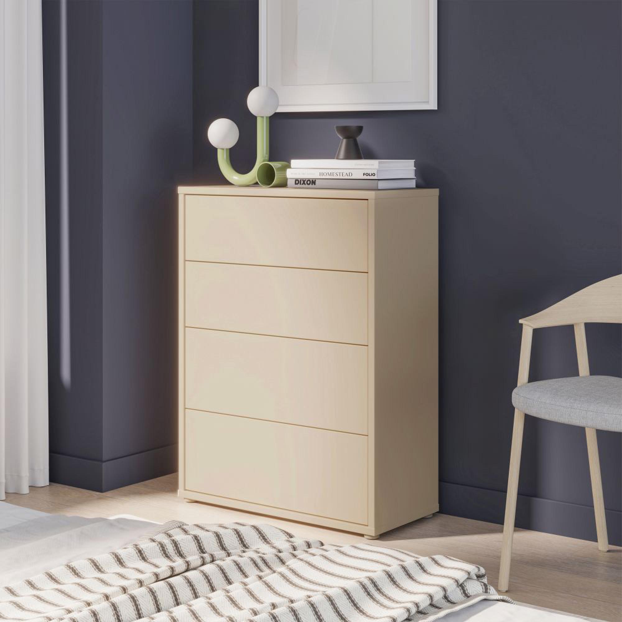 Alice Springs Chest - 4 Drawer - Wide - Butter Yellow