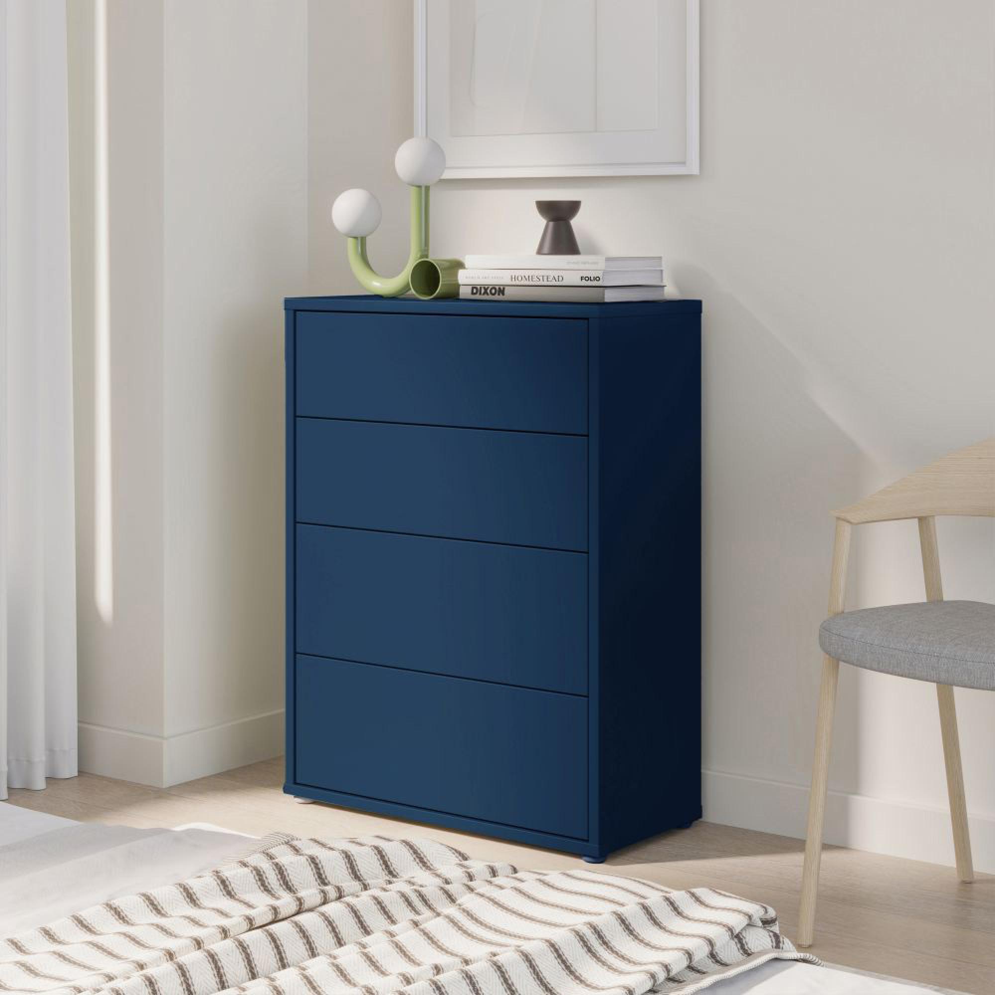 Alice Springs Chest - 4 Drawer - Wide - Night Blue