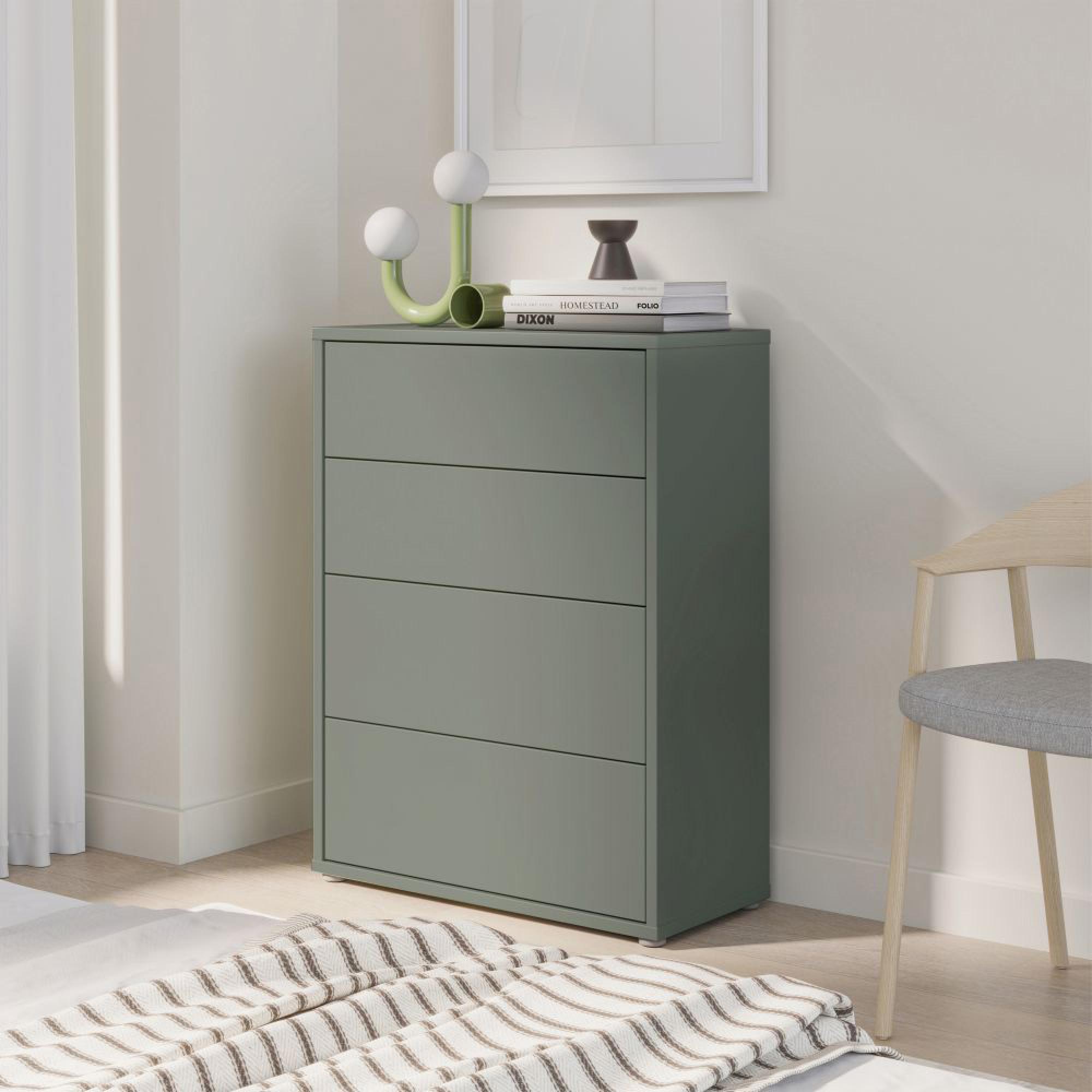 Alice Springs Chest - 4 Drawer - Wide - Sage Green
