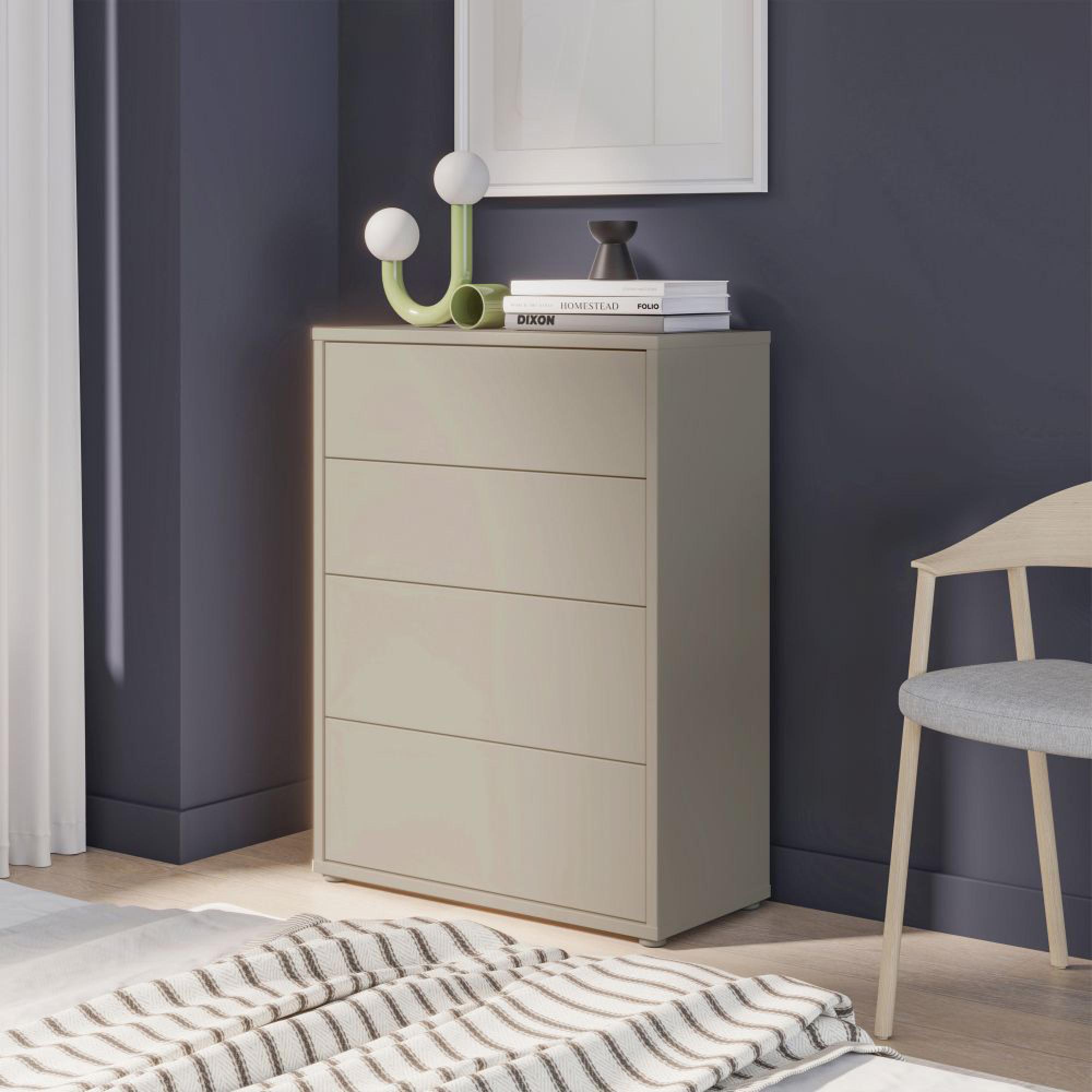 Alice Springs Chest - 4 Drawer - Wide - Taupe