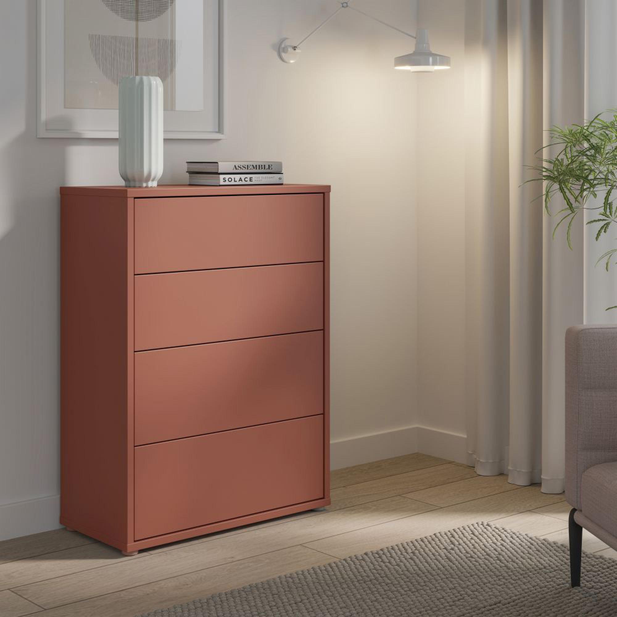 Alice Springs Chest - 4 Drawer - Wide - Terracotta