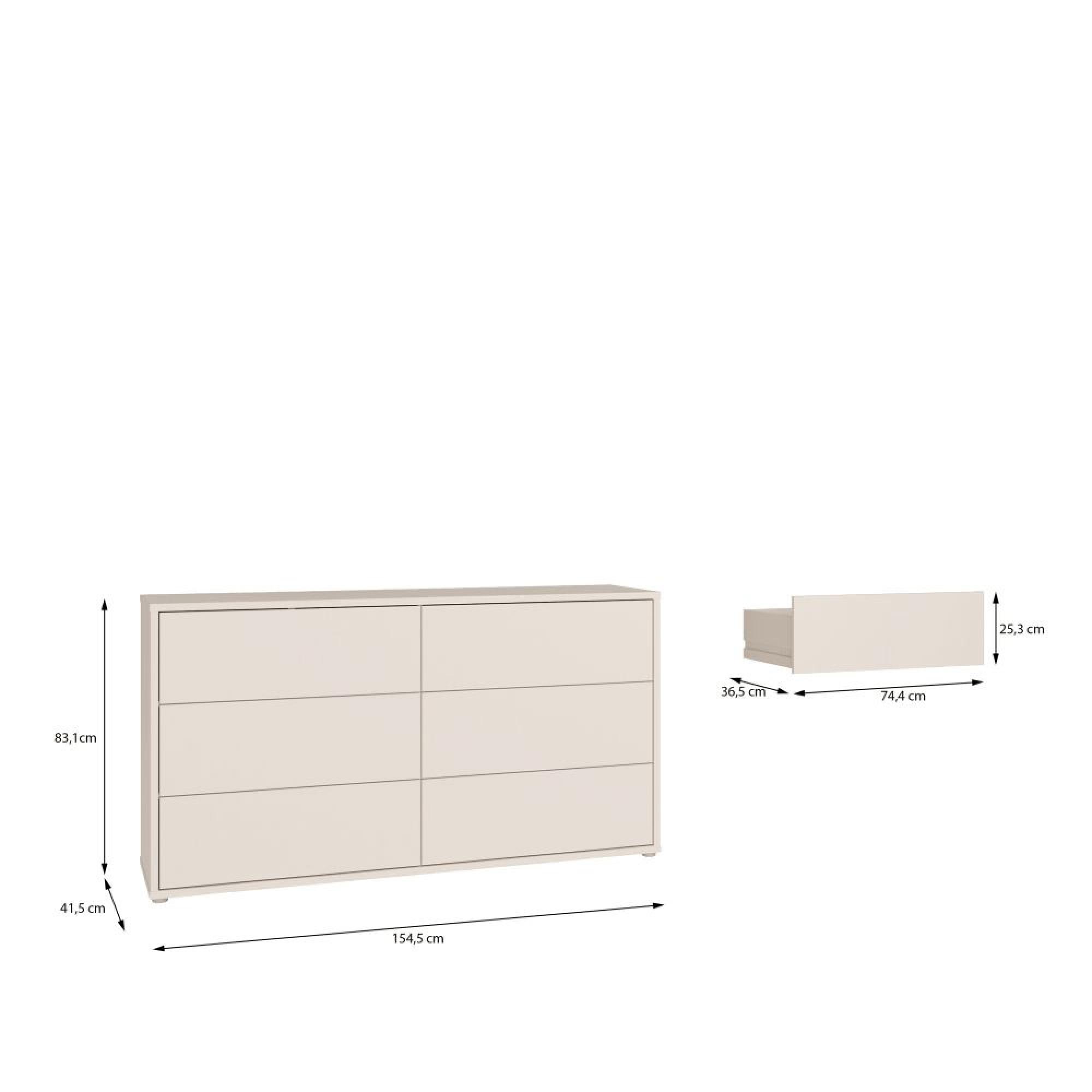 Alice Springs Chest - 6 Drawer - Large - Sand