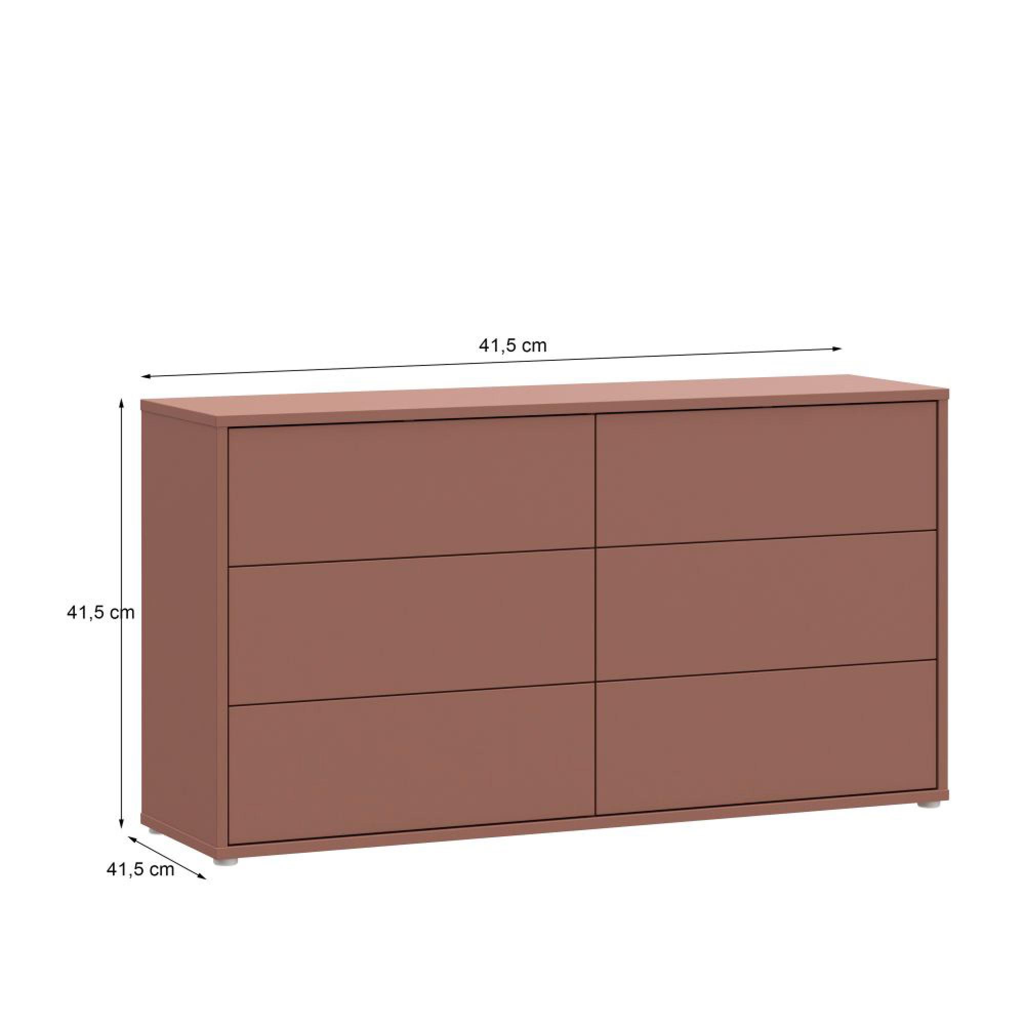 Alice Springs Chest - 6 Drawer - Large - Terracotta