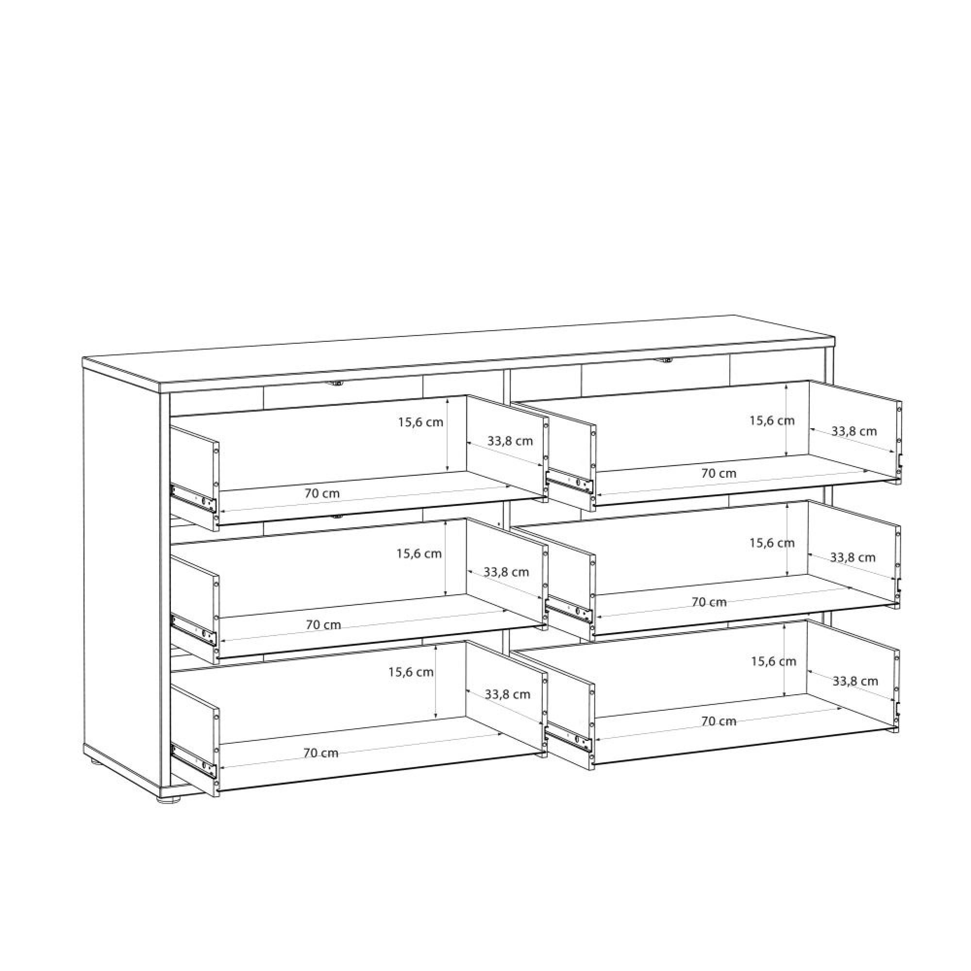 Alice Springs Chest - 6 Drawer - Large - Terracotta