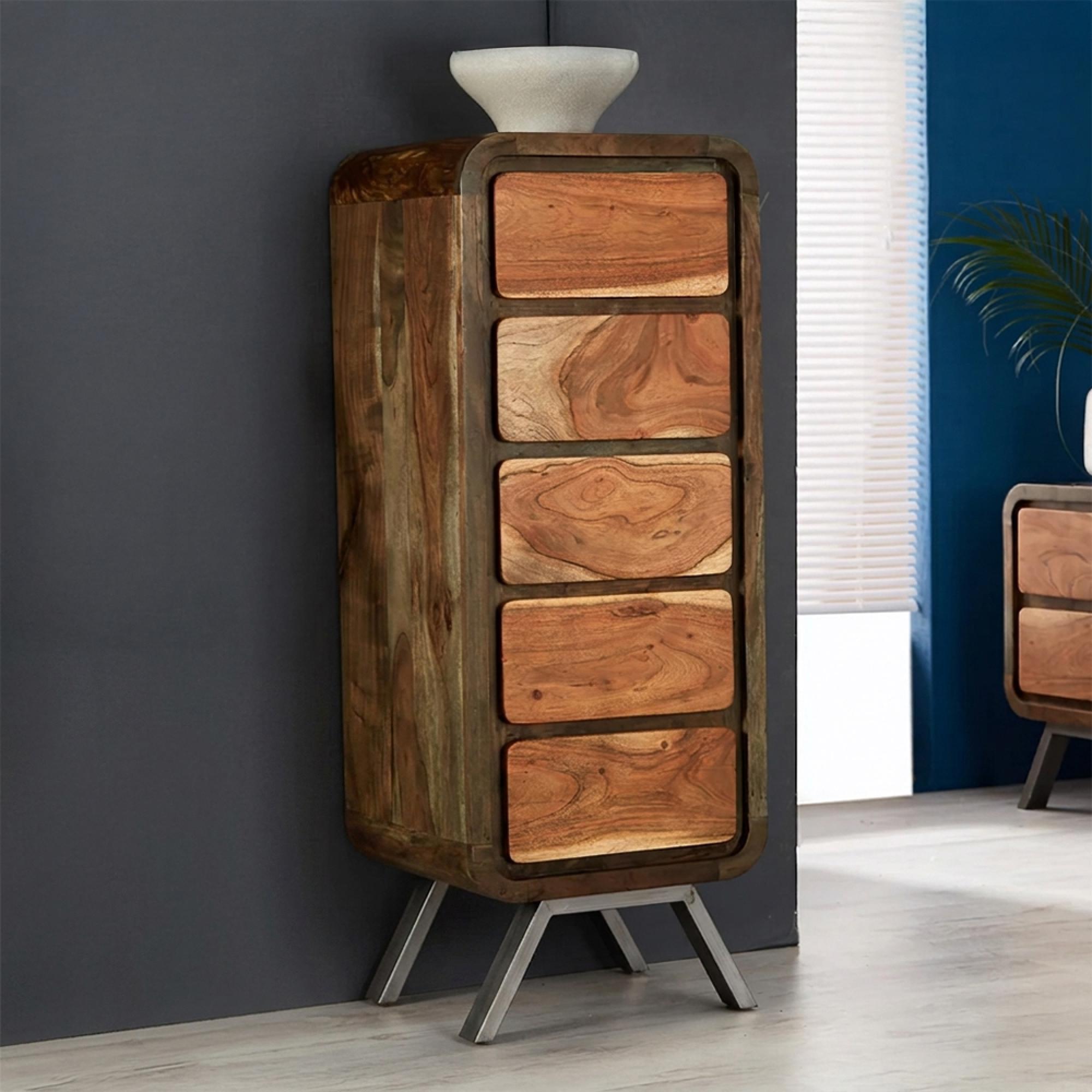 Aspen Chest - 5 Drawer - Tall - Industrial - Reclaimed Wood