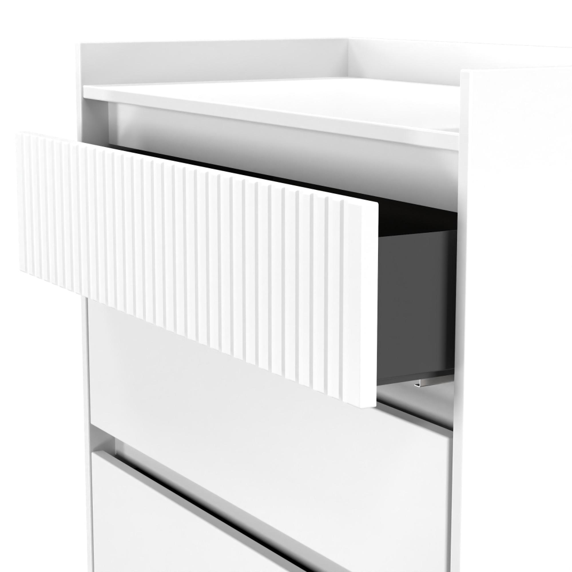 Osaka Chest - 3 Drawer - White Matt Fluted