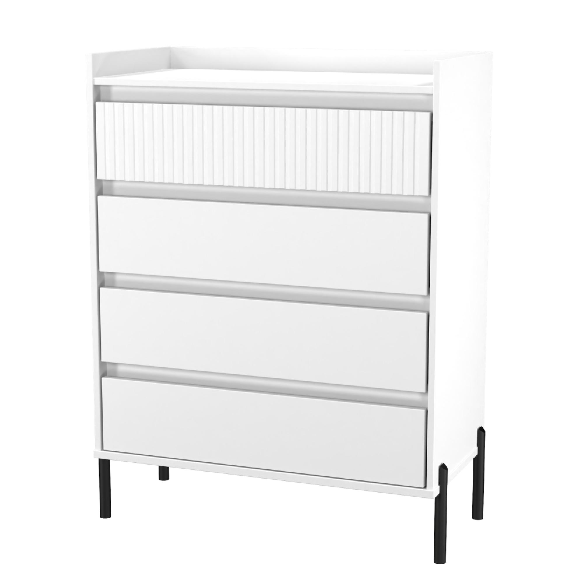 Osaka Chest - 4 Drawer - White Matt Fluted