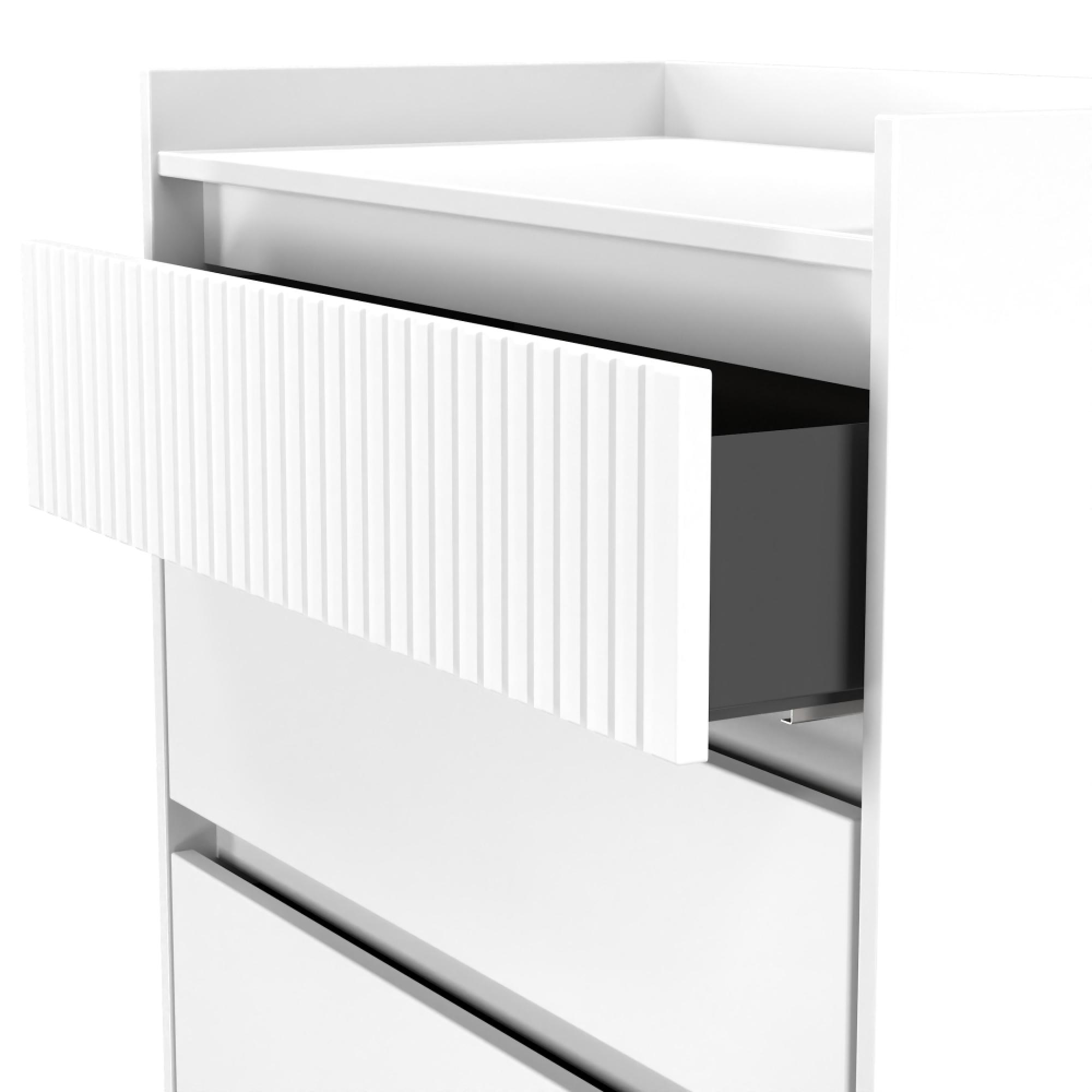 Osaka Chest - 4 Drawer - White Matt Fluted