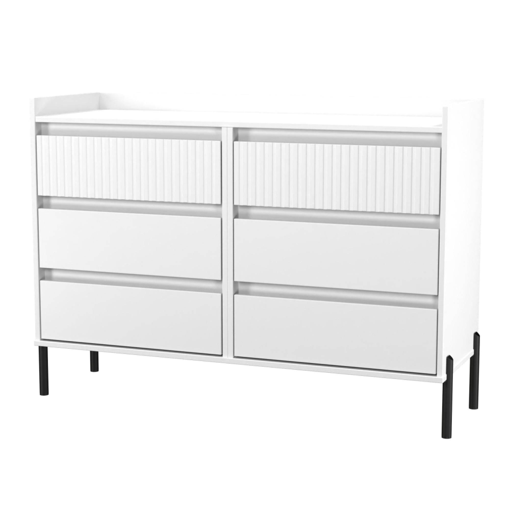 Osaka Chest - 6 Drawer - Midi - White Matt Fluted