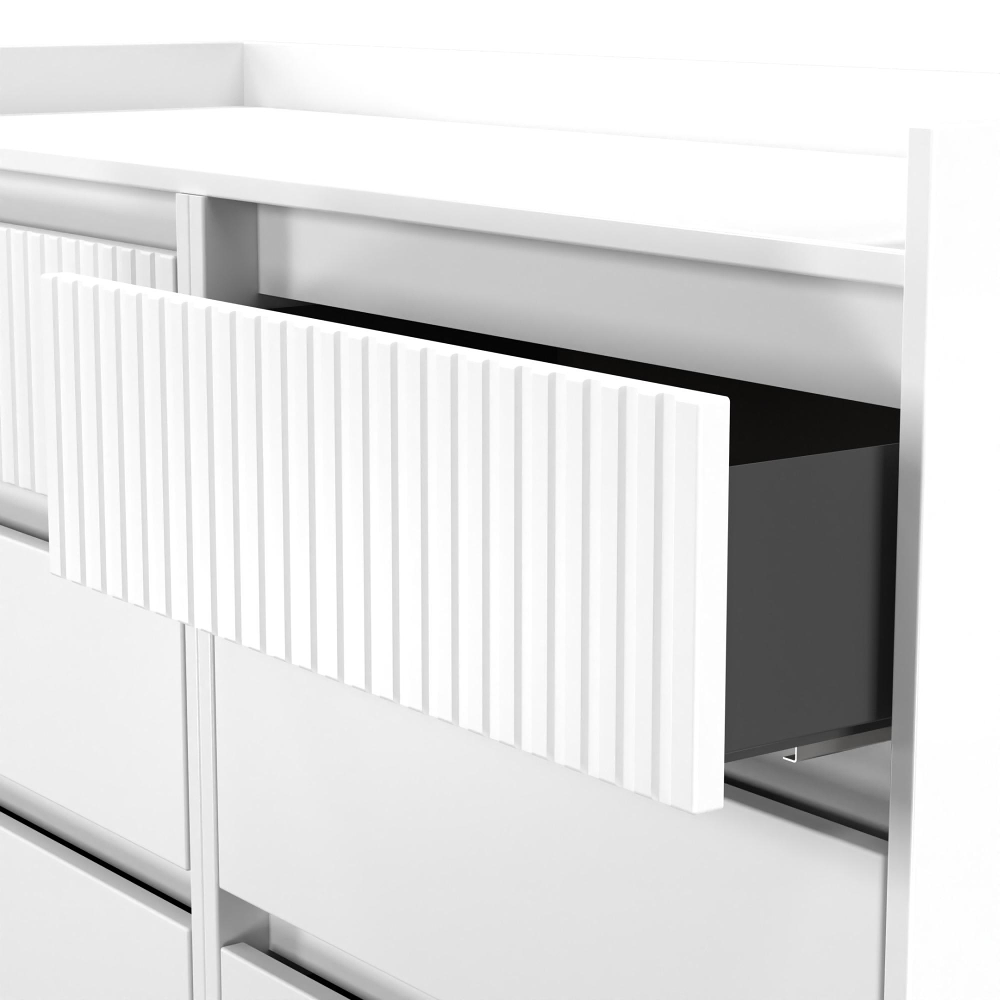Osaka Chest - 6 Drawer - Midi - White Matt Fluted